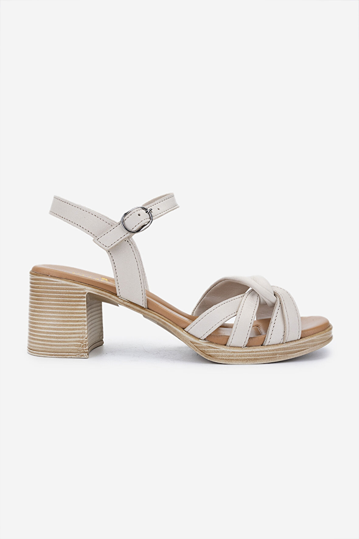 Valmenti Kadın Hakiki Deri Kırık Beyaz Topuklu Sandalet 956 13111 BN SNDLT Y25 OFF WHITE DR