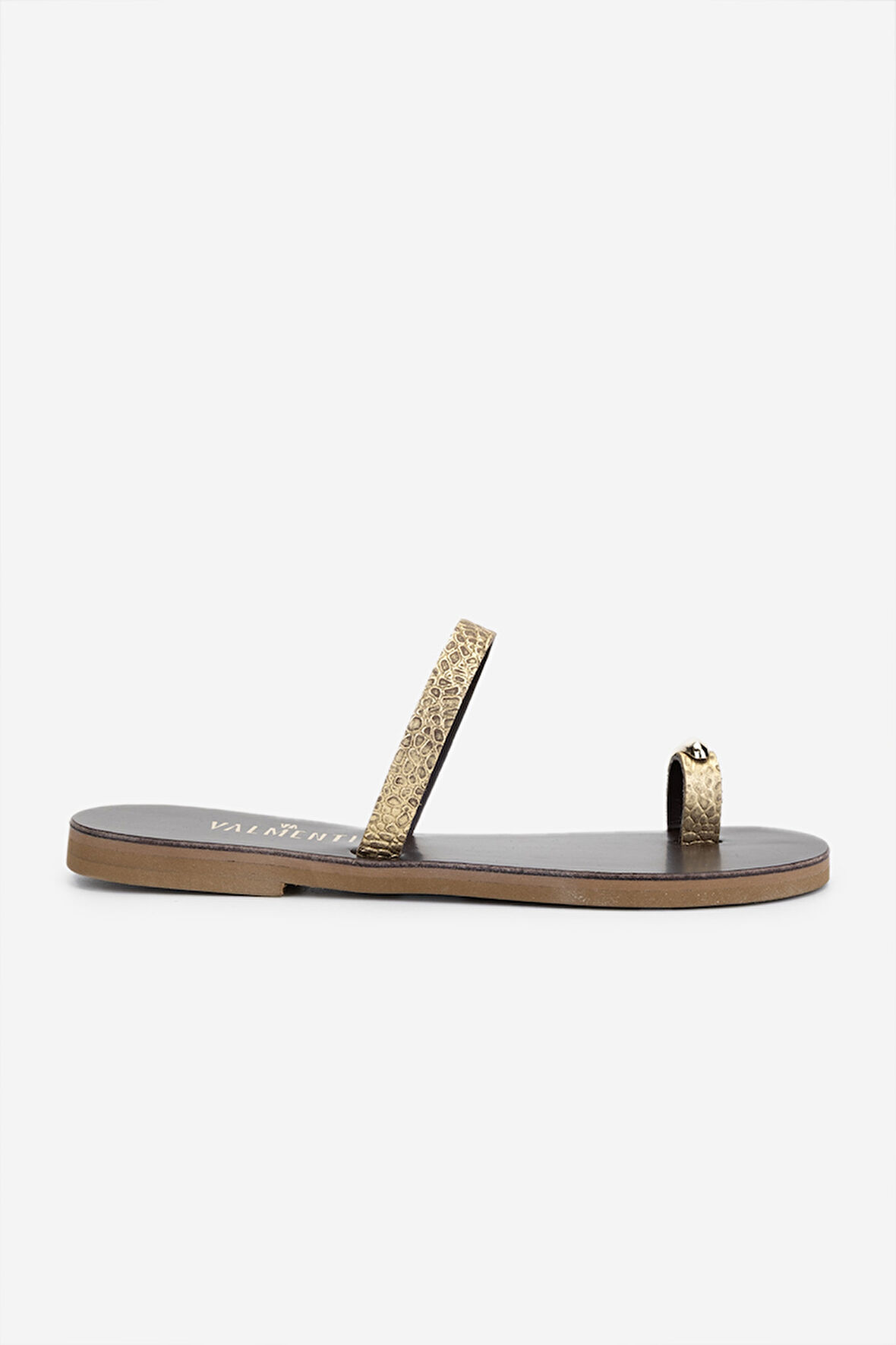 Valmenti Kadın Hakiki Deri Parmak Arası Terlik 1108 1001 BN TRLK Y25 A.ALTIN YLN