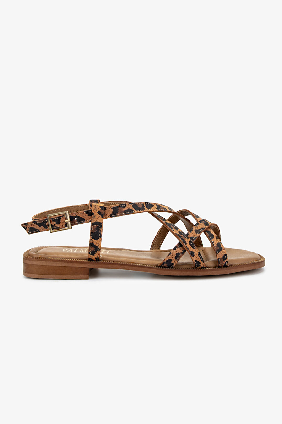Valmenti Kadın Hakiki Deri Düz Sandalet 838 16213 BN SNDLT Y25 TABA LEOPAR