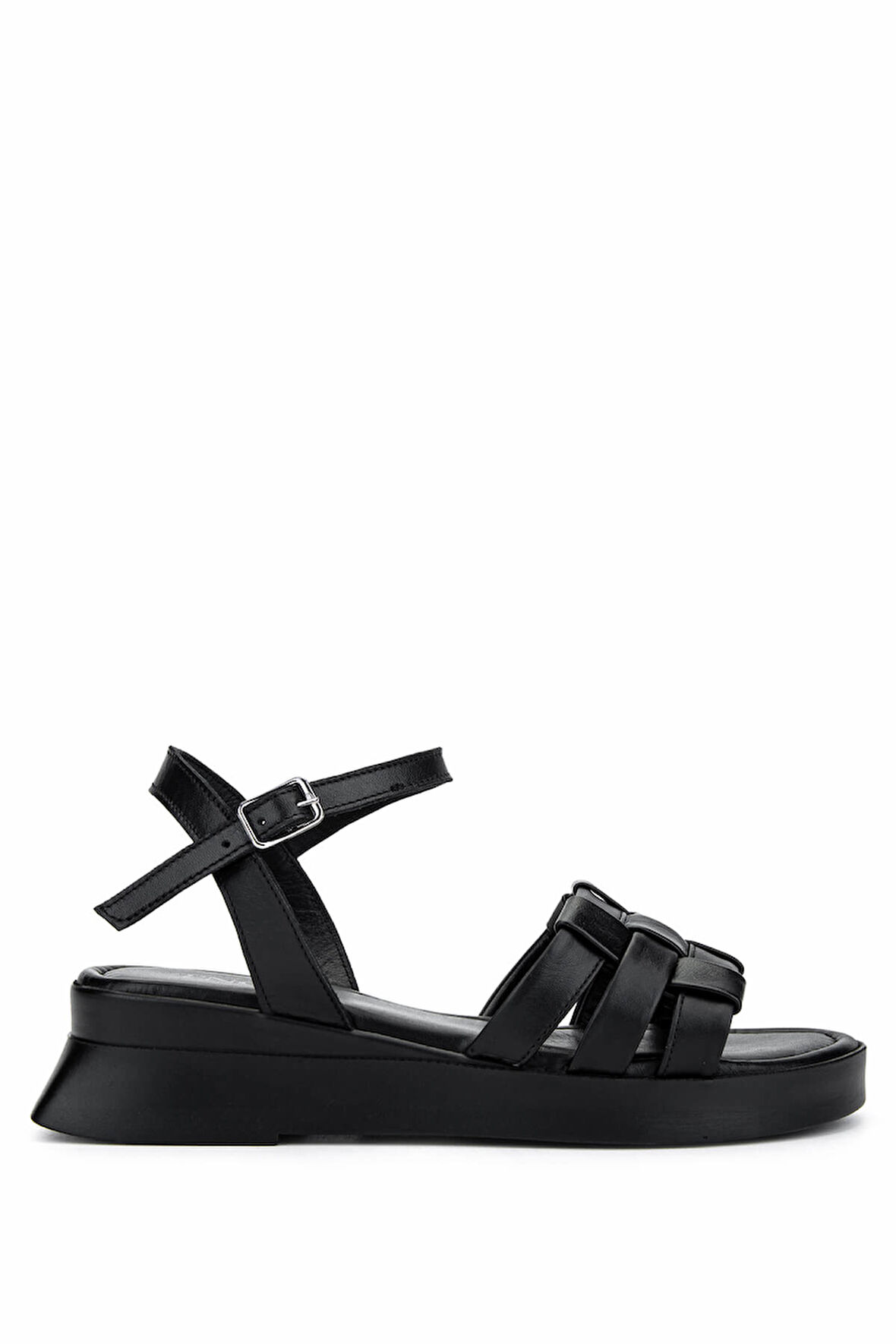 Tamer Tanca Kadın Hakiki Deri Siyah Deri Düz Sandalet 1109 M633 BN SNDLT Y25 SIYAH DR