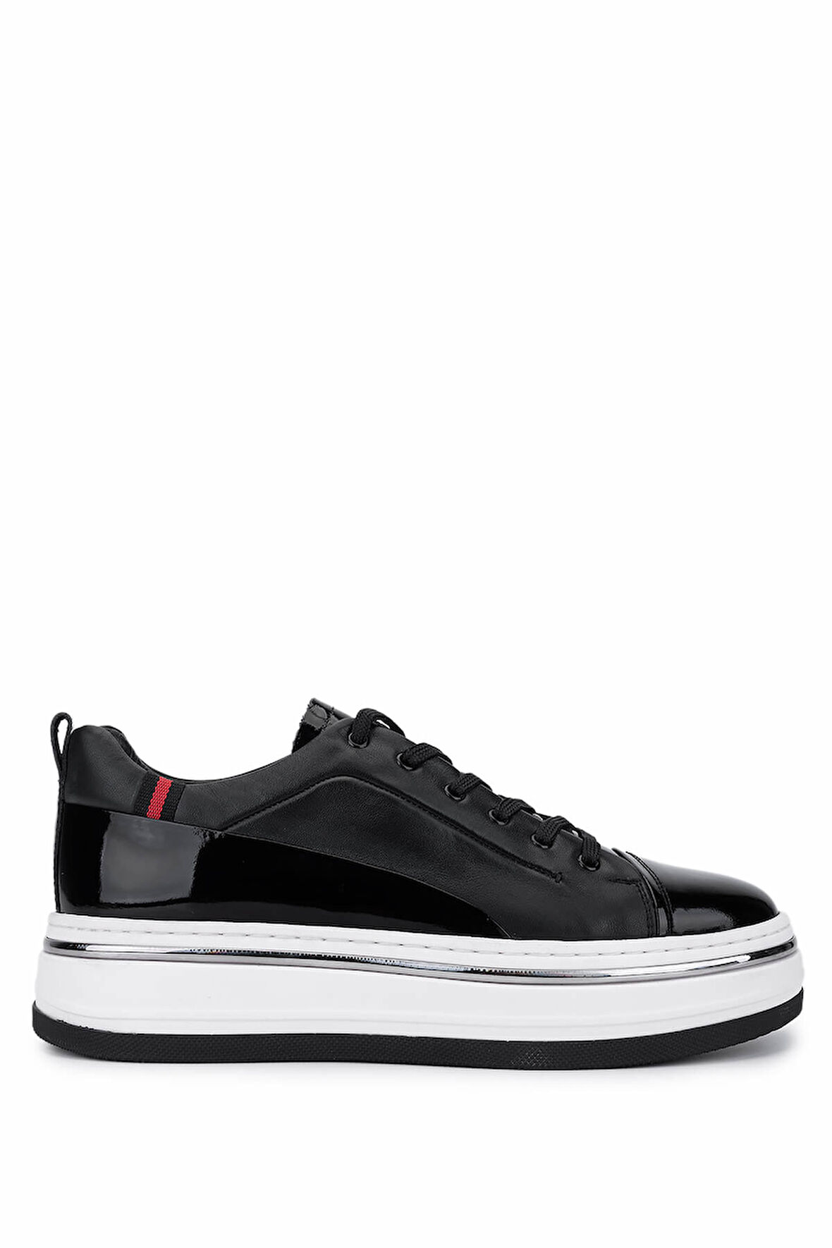 Tamer Tanca Erkek Hakiki Deri Siyah Sneakers & Spor Ayakkabı 381 21624 ERK AYK Y25 SIYAH DR/RGN