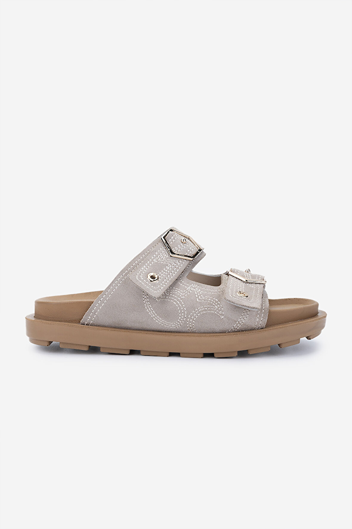 Valmenti Kadın Hakiki Deri Bej Süet Düz Terlik 1109 M625 BN TRLK Y25 BEJ SUET