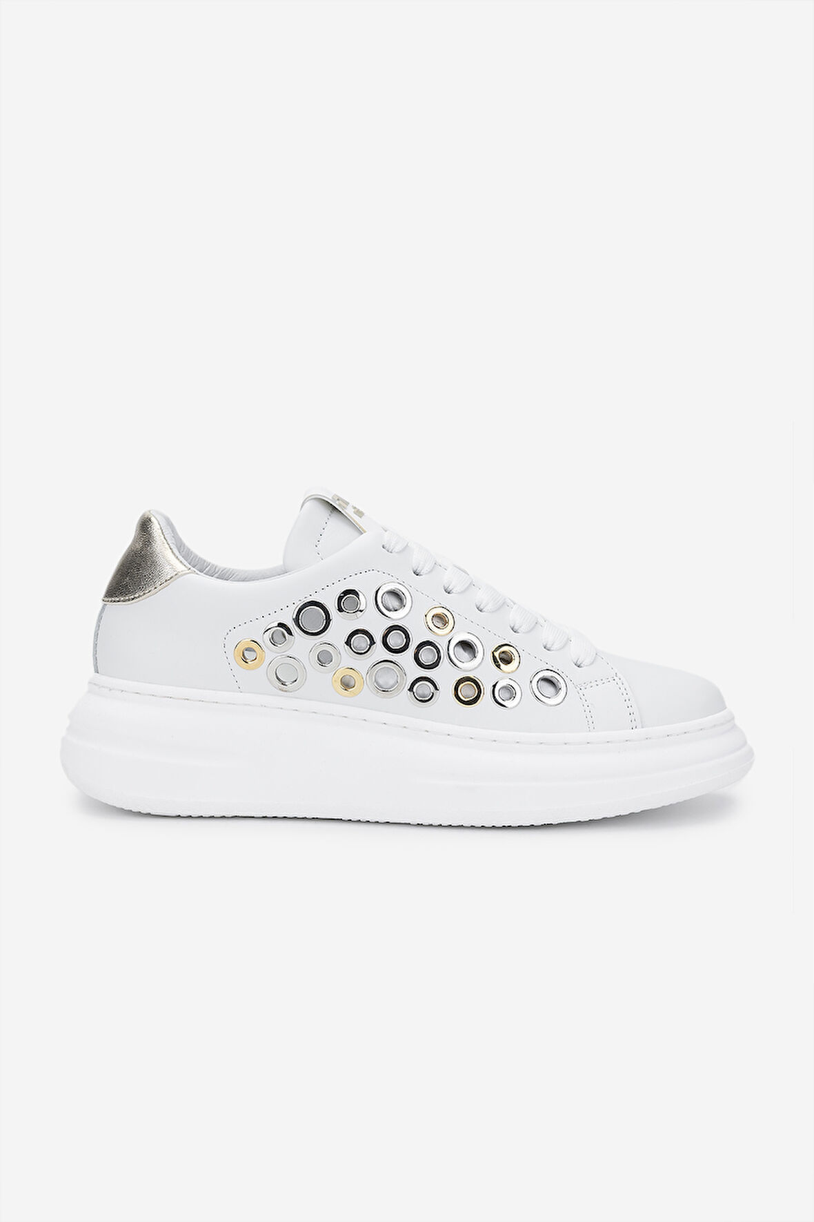 Méliné Kadın Hakiki Deri Sneakers & Spor Ayakkabı 1117 522-BI BN AYK Y25 BIANCO/PLATIN