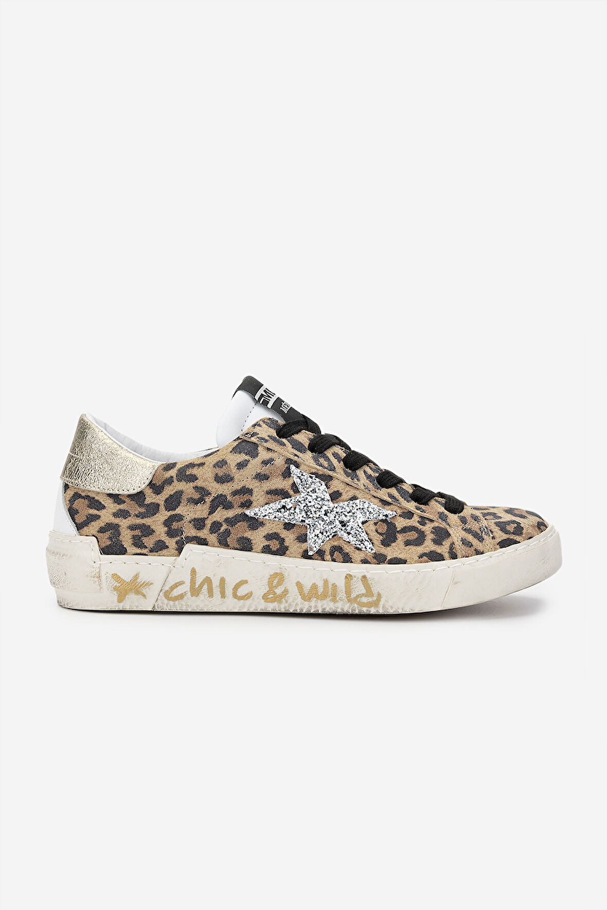 Méliné Kadın Hakiki Deri Sneakers & Spor Ayakkabı 1117 328-CW BN AYK Y25 LEOPAR/ORO
