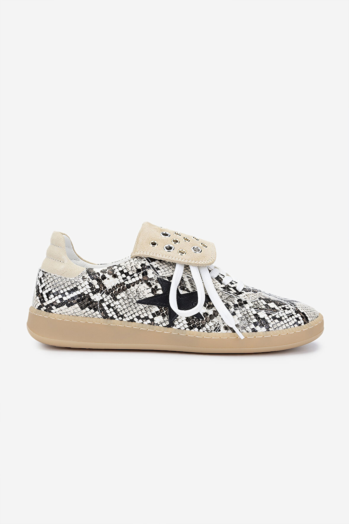 Méliné Kadın Hakiki Deri Sneakers & Spor Ayakkabı 1117 527-R BN AYK Y25 PITONE ROCCIA