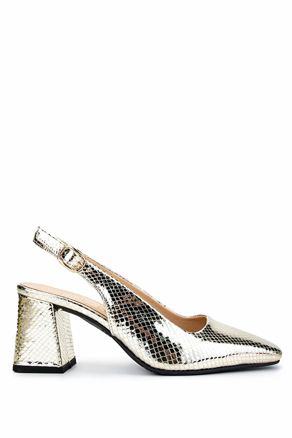 Tamer Tanca Kadın Hakiki Deri Altın Topuklu Ayakkabı 1064 1512 BN AYK Y25 ALTIN YLN