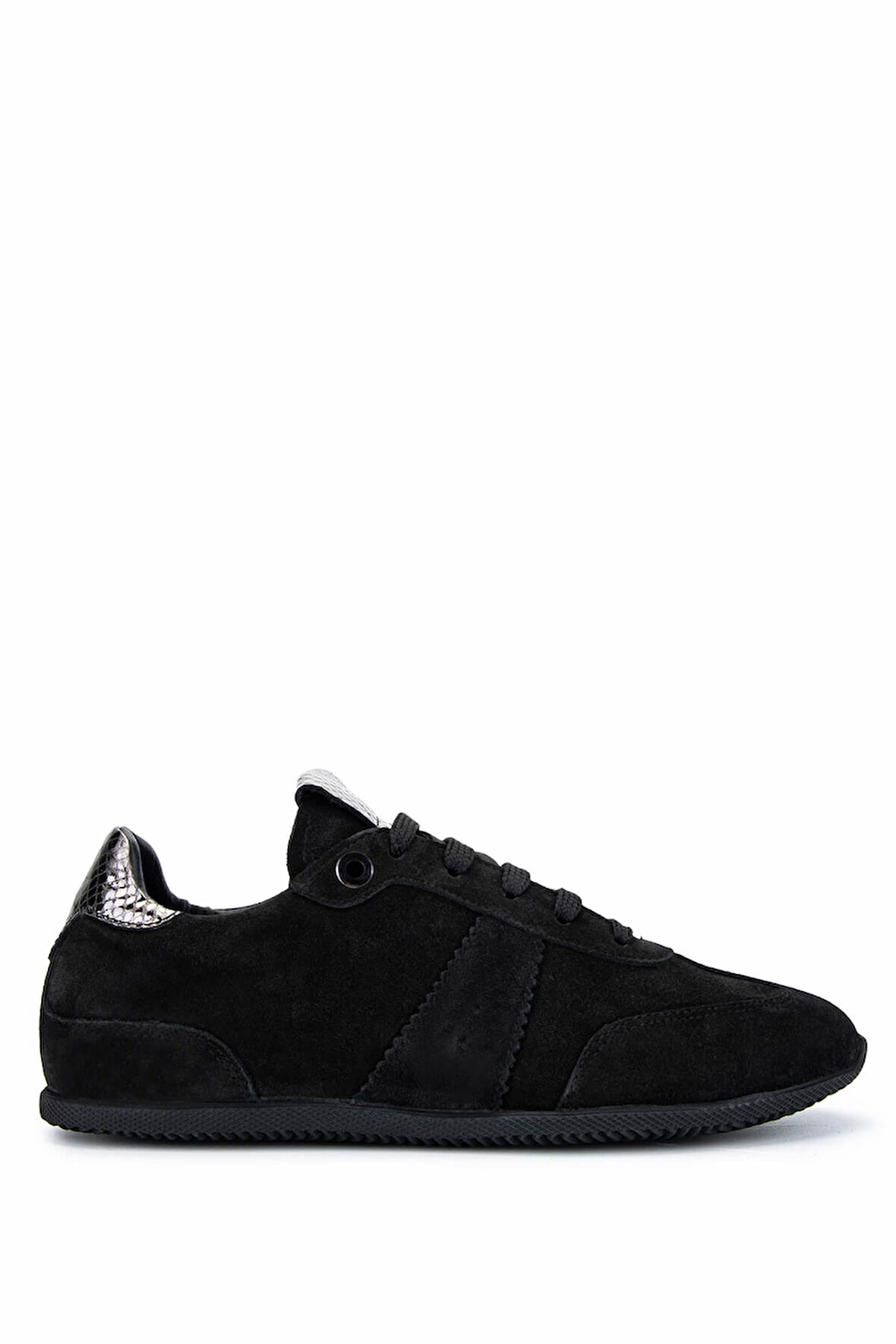 Tamer Tanca Kadın Hakiki Deri Siyah Süet Sneakers & Spor Ayakkabı 1060 25143 BN AYK Y25 SIYAH SUET