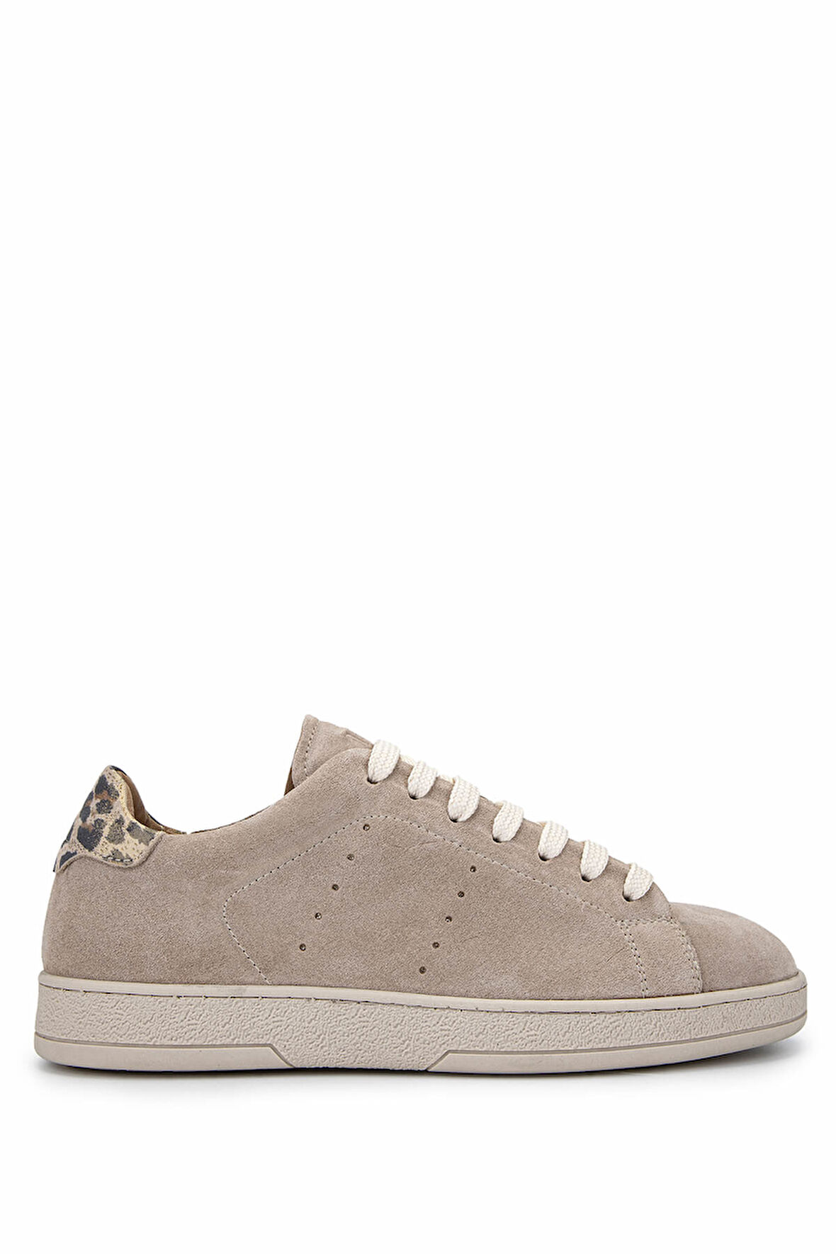 Tamer Tanca Kadın Hakiki Deri Bej Süet/Leopar Sneakers & Spor Ayakkabı 1060 25113 BN AYK Y25 BEJ SUET/LEOPAR