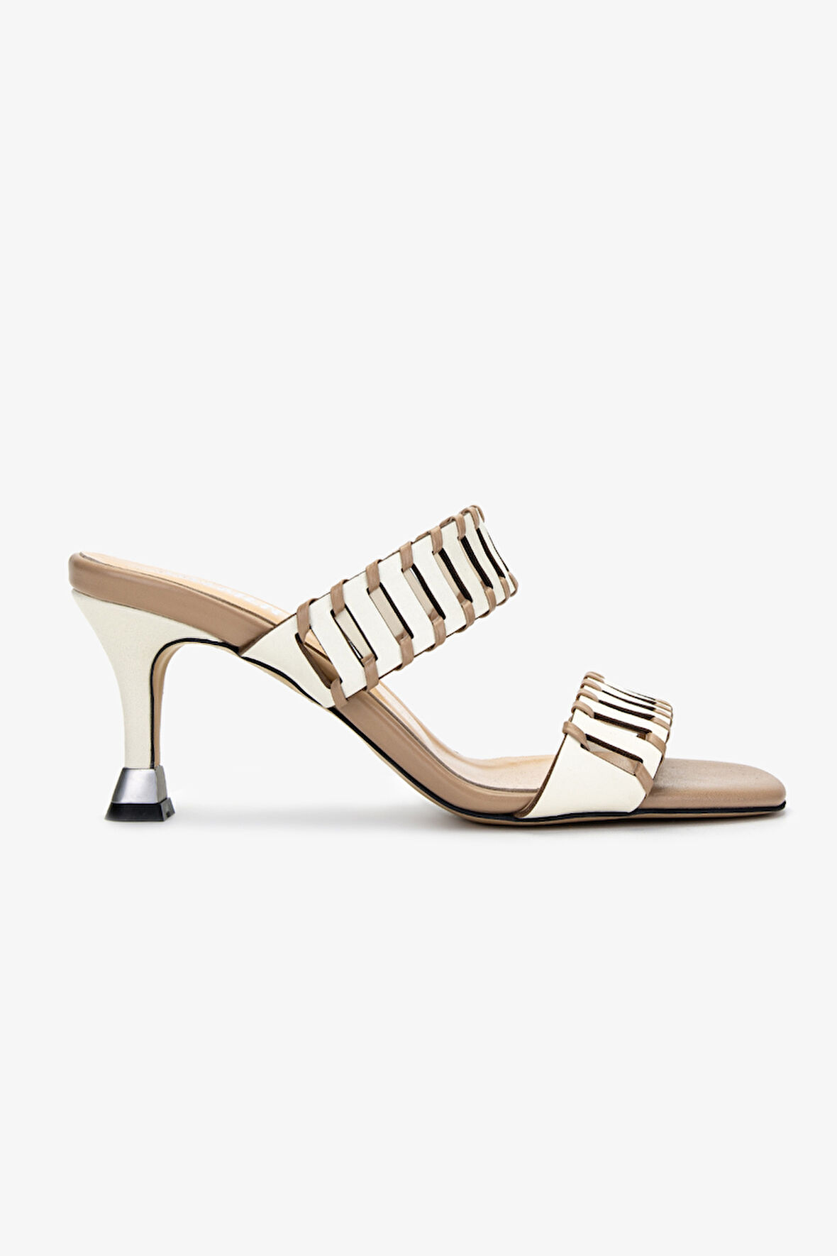 Valmenti Kadın Hakiki Deri Bej Topuklu Terlik 1130 353 BN TRLK Y25 BEJ