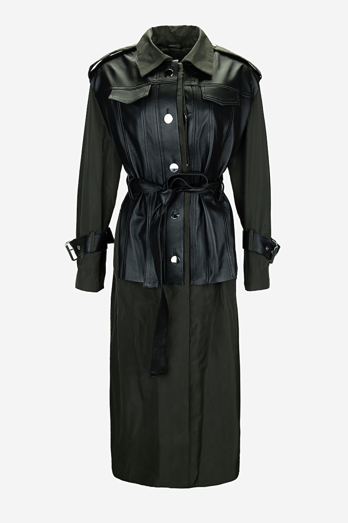 Valmenti Kadın Hakiki Deri Haki Süet Deri Mont 616 5244 BN MANTO Y25 HAKI SUET