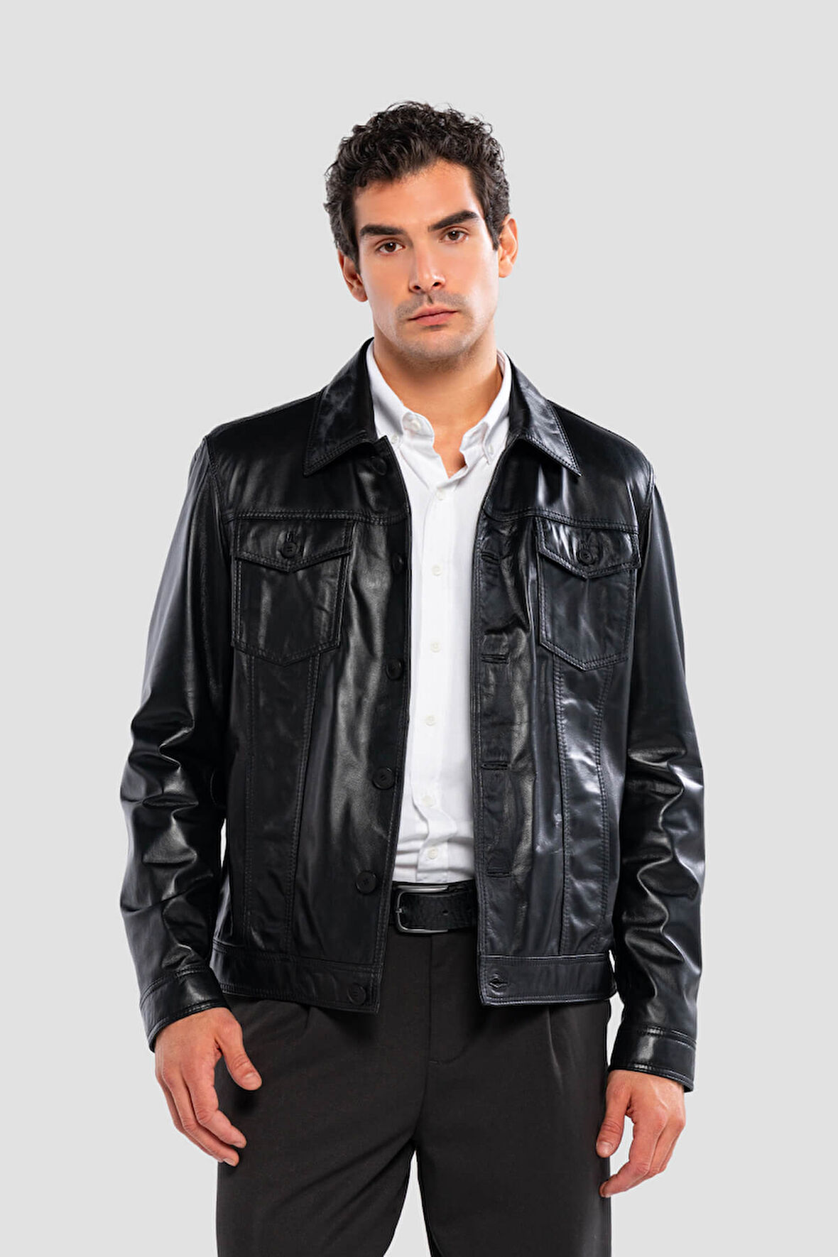 Tamer Tanca Erkek Hakiki Deri Siyah Deri Deri Mont 415 K-899  Y ERK DR MONT Y25 SIYAH DR