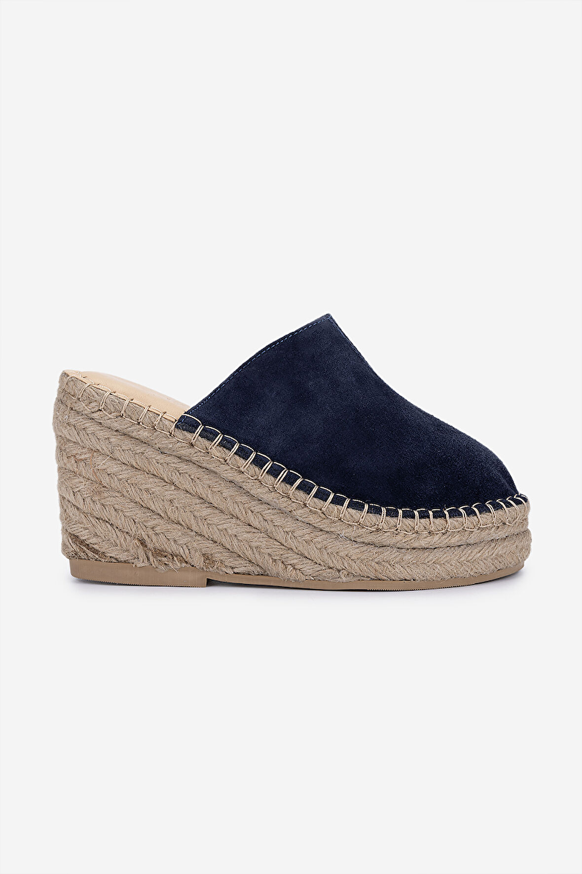 Valmenti Kadın Hakiki Deri Lacivert Süet Topuklu Terlik 1144 5408 BN TRLK Y25 LACI SUET