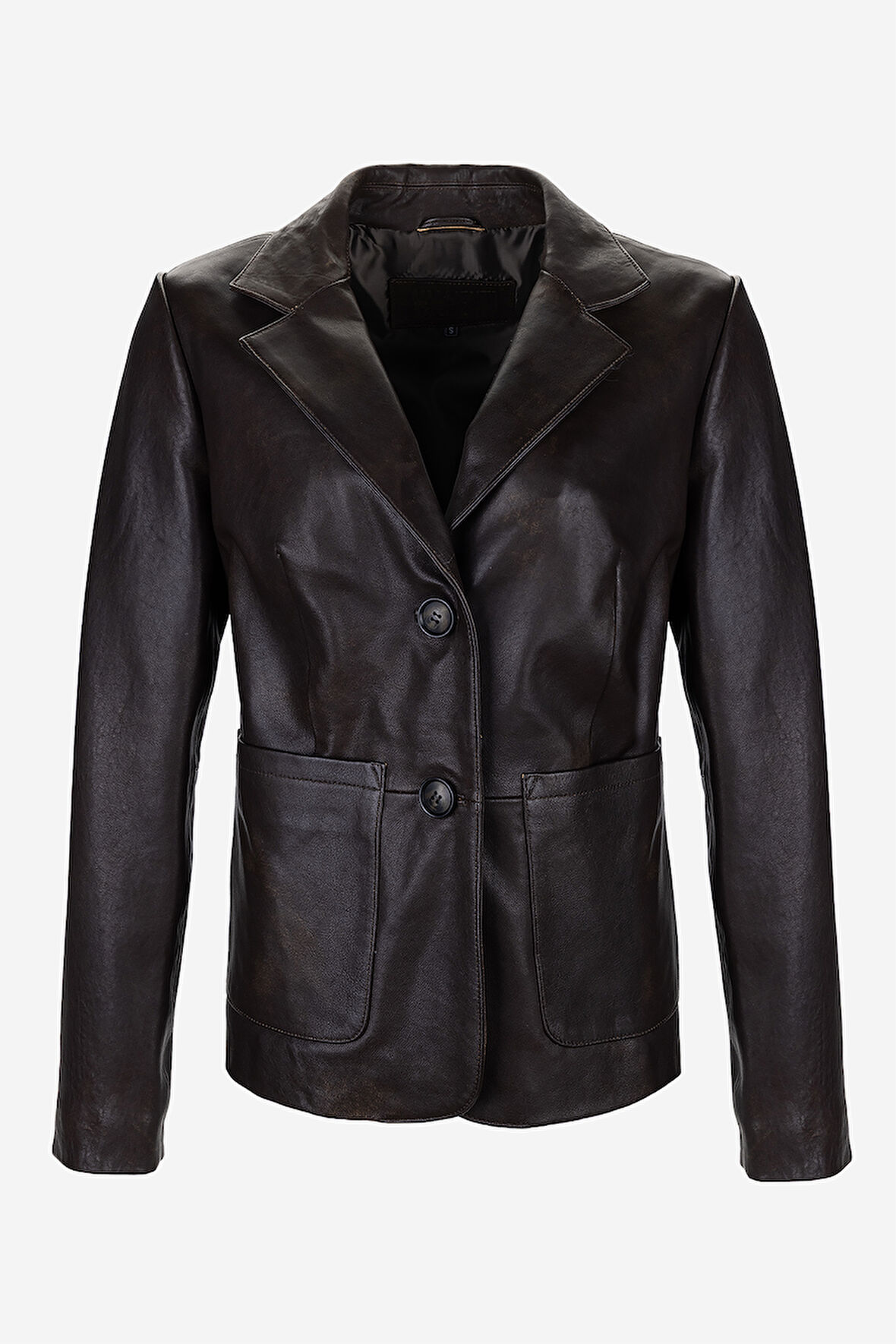 Valmenti Kadın Hakiki Deri Viski Eskitme Deri Mont 1000 BLZ BYN DERI CEKET Y25 VISKI ESKITME