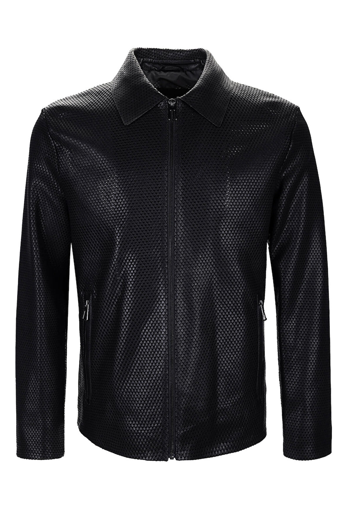 Tamer Tanca Erkek Hakiki Deri Siyah Deri Mont 571 Z-16 ERK DERIMONT Y25 SIYAH LAZER