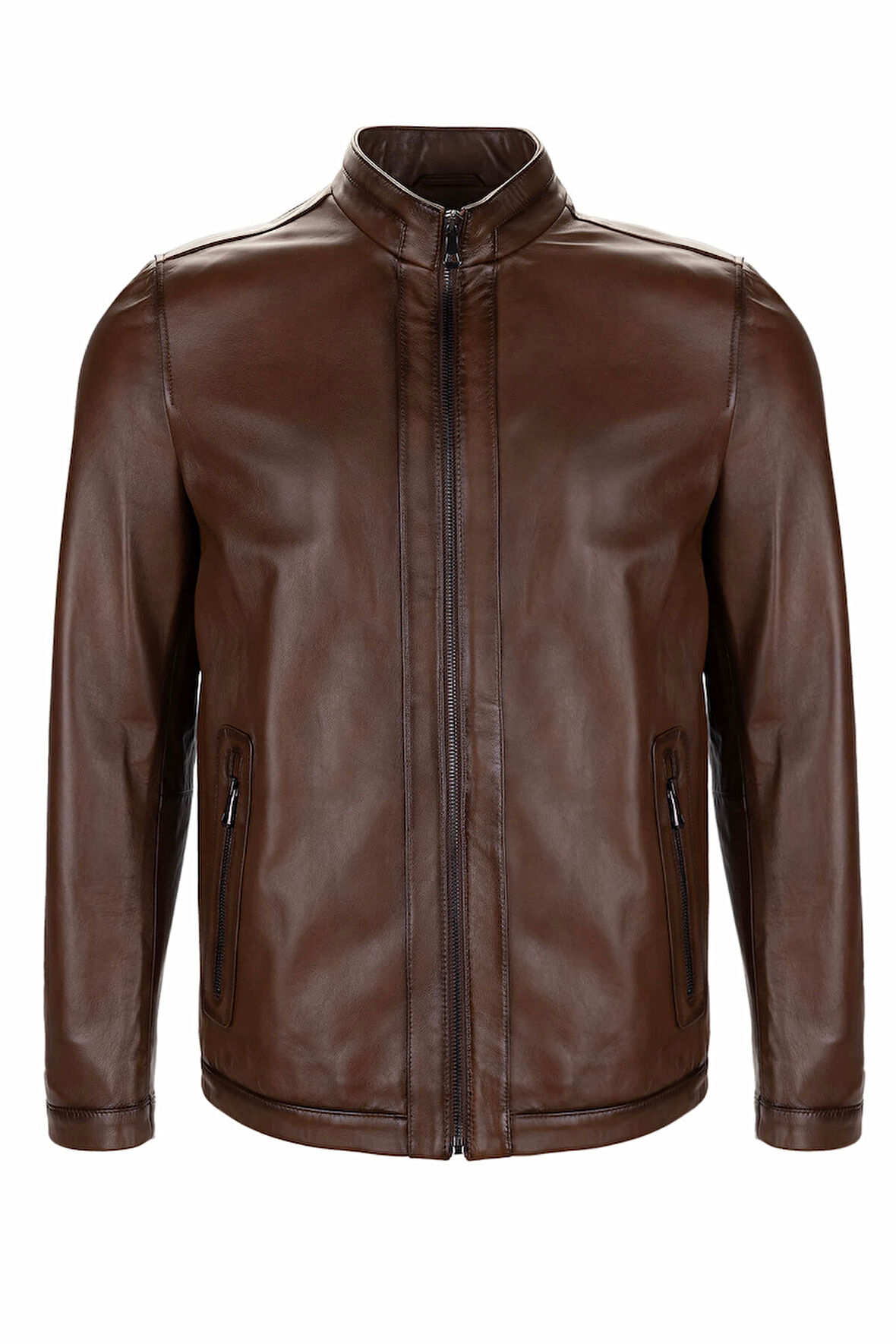 Tamer Tanca Erkek Hakiki Deri Kestane Deri Mont 797 2013 ERK DERI CEKET Y25 ANTIK DERI