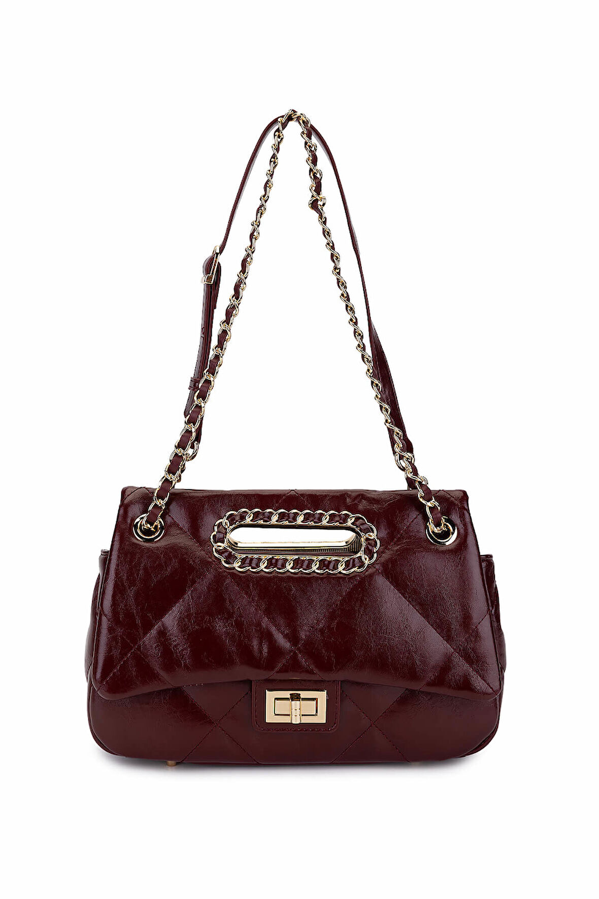 Tamer Tanca Kadın Suni Deri Bordo Omuz Çanta 921 27155 BN CNT SK25-26 BORDO