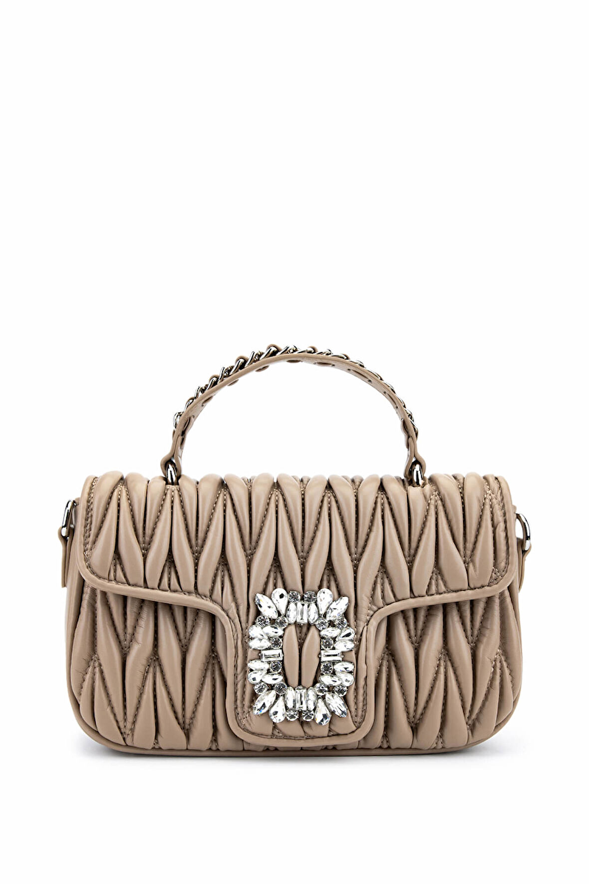 Tamer Tanca Kadın Suni Deri Taupe Omuz Çanta 921 27126 BN CNT SK25-26 TAUPE