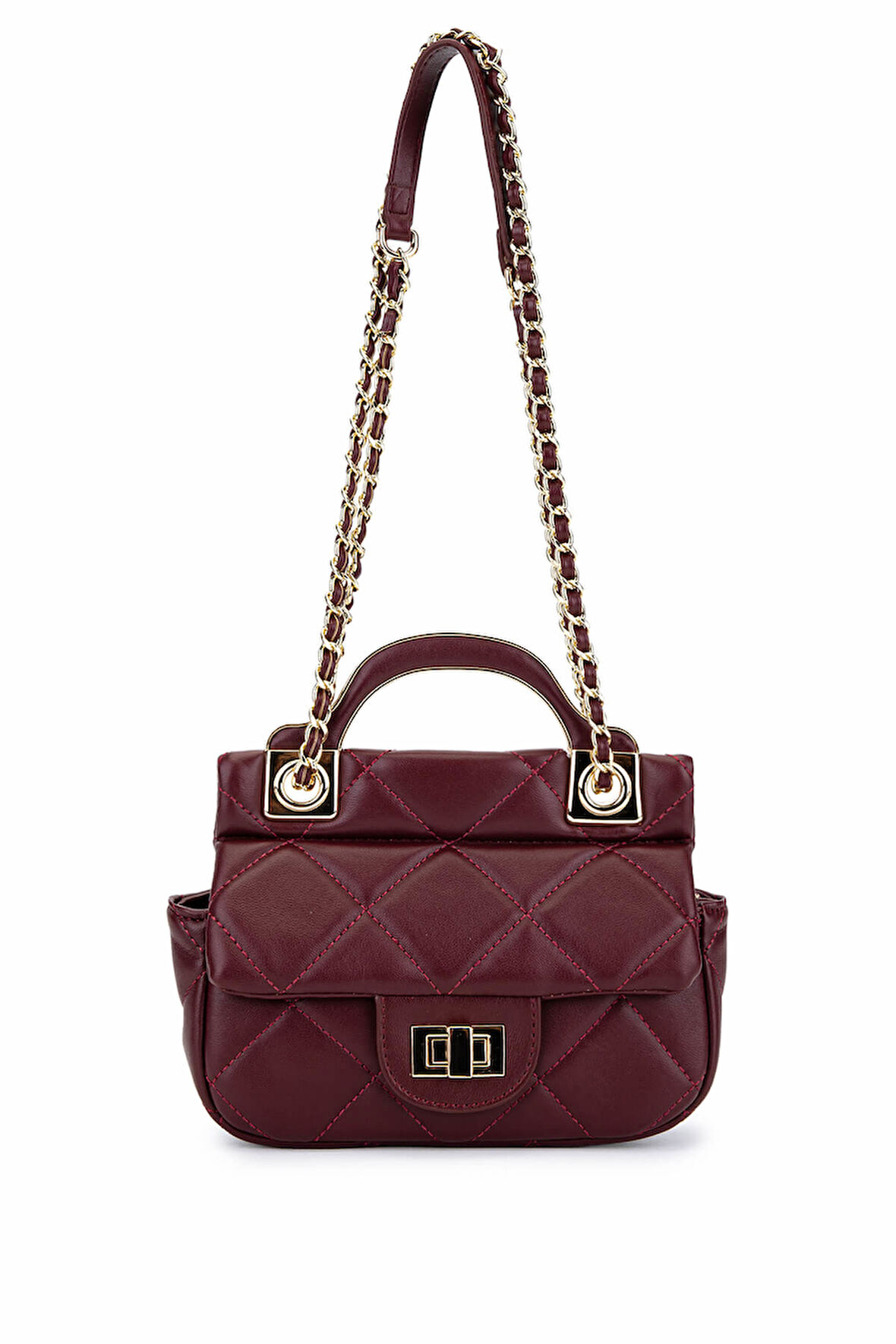 Tamer Tanca Kadın Suni Deri Bordo Omuz Çanta 921 27129 BN CNT SK25-26 BORDO