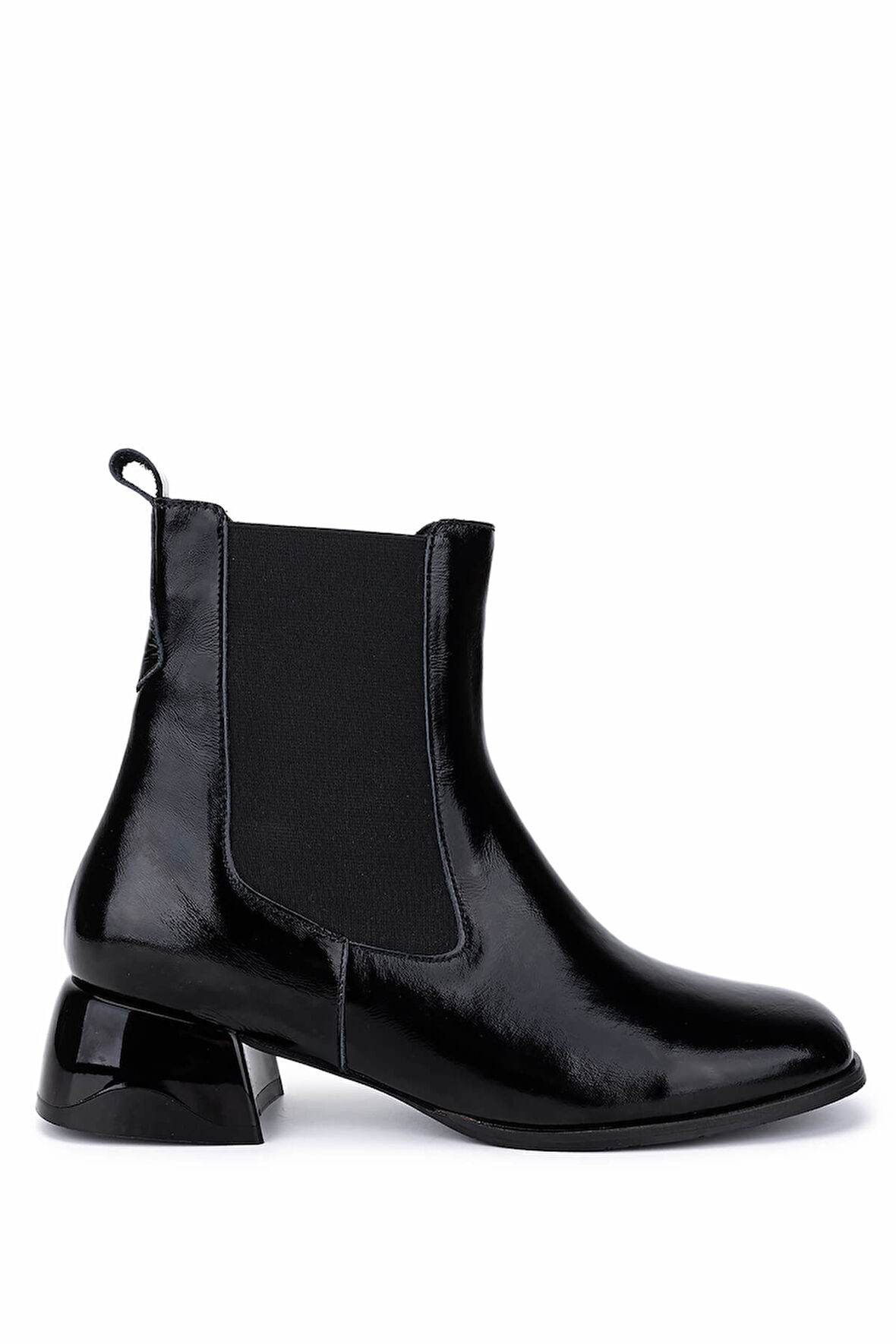 Tamer Tanca Kadın Hakiki Deri Siyah Rugan Topuklu Bot 1120 615 BN BOT SK25-26 SIYAH RUGAN