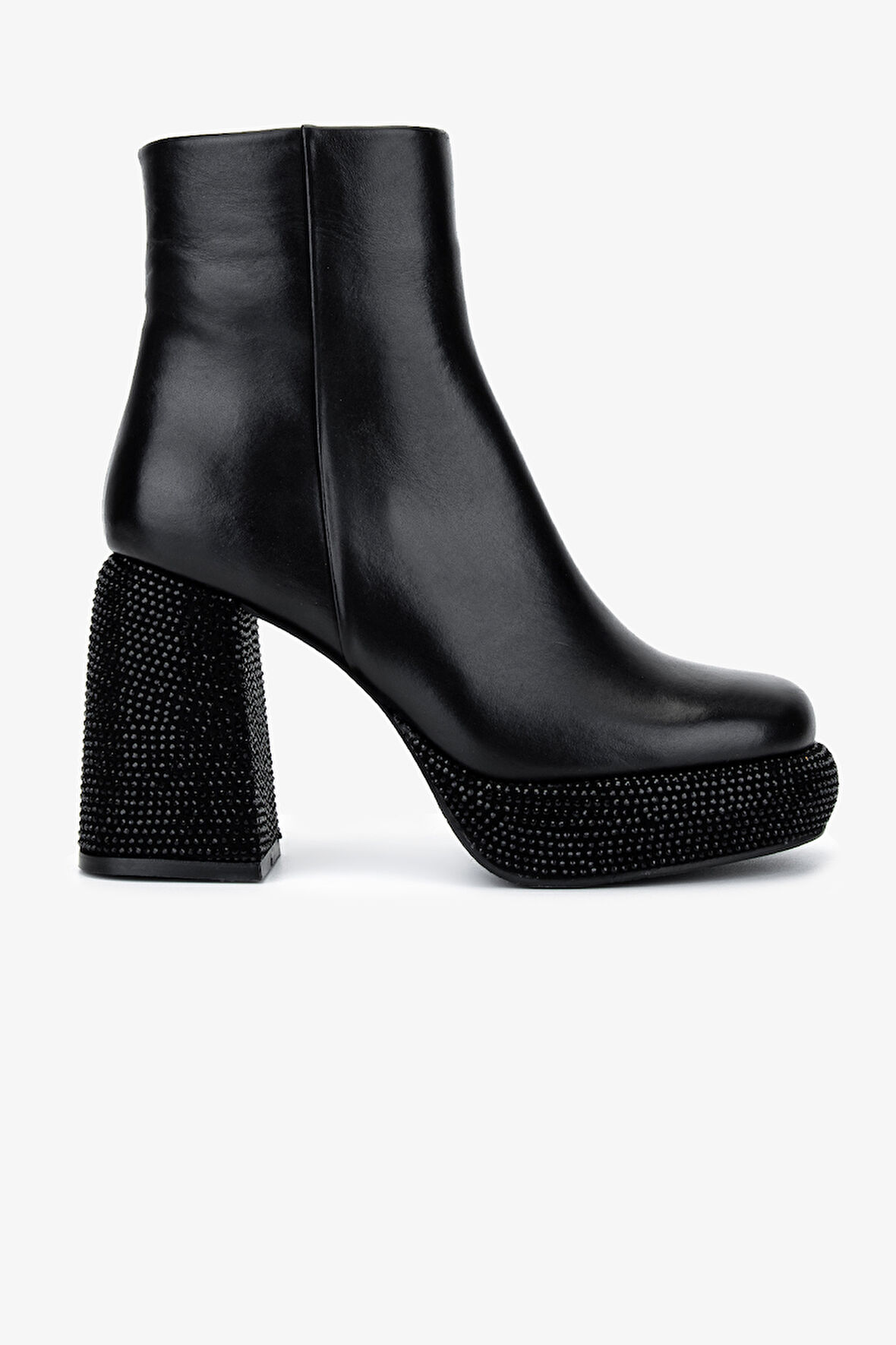 Valmenti Kadın Hakiki Deri Siyah Deri Topuklu Bot 492 4110 BN BOT SK25-26 SIYAH DERI