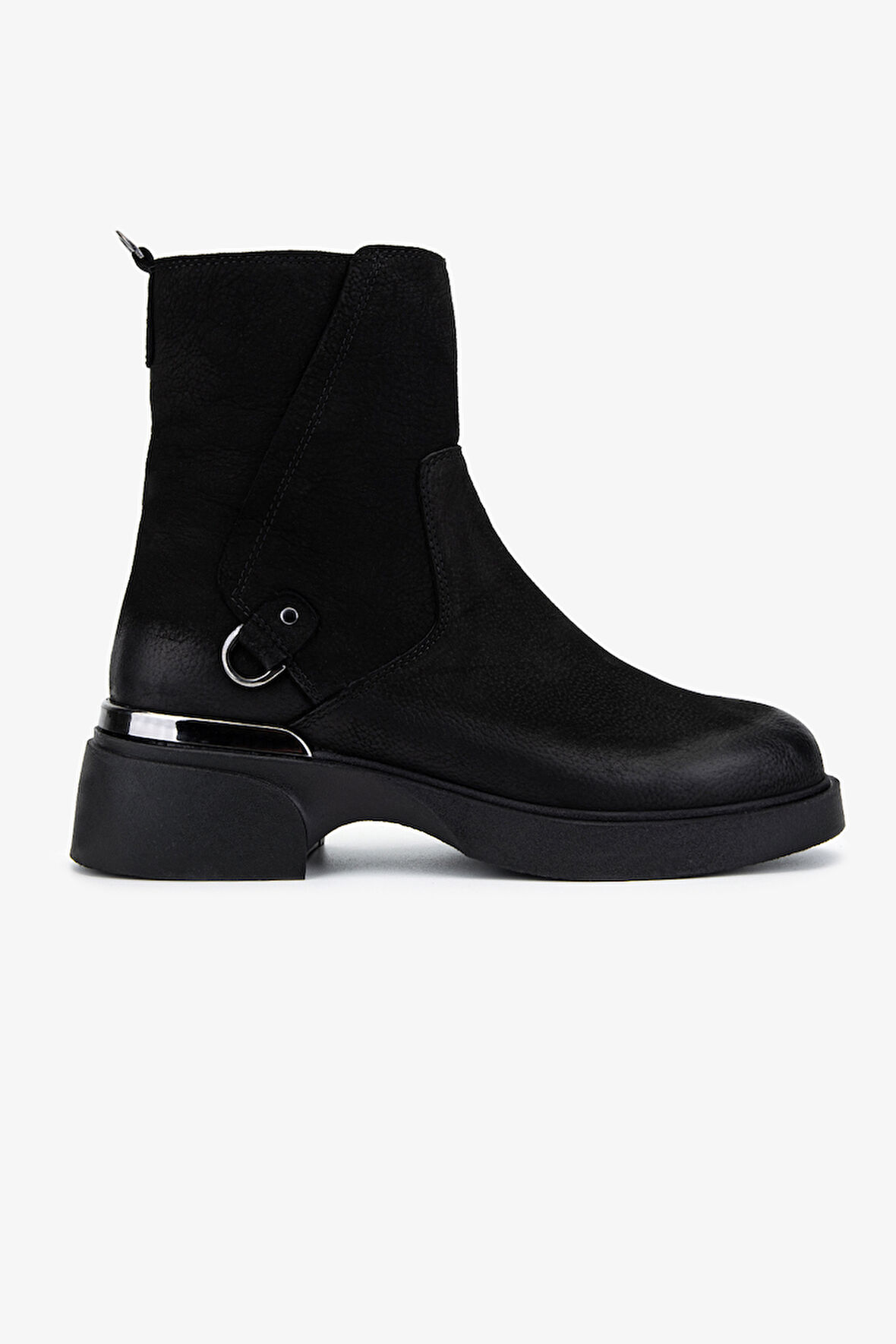 Valmenti Kadın Hakiki Deri Siyah Nubuk Düz Bot 599 30048 BN BOT SK25-26 SIYAH NUBUK