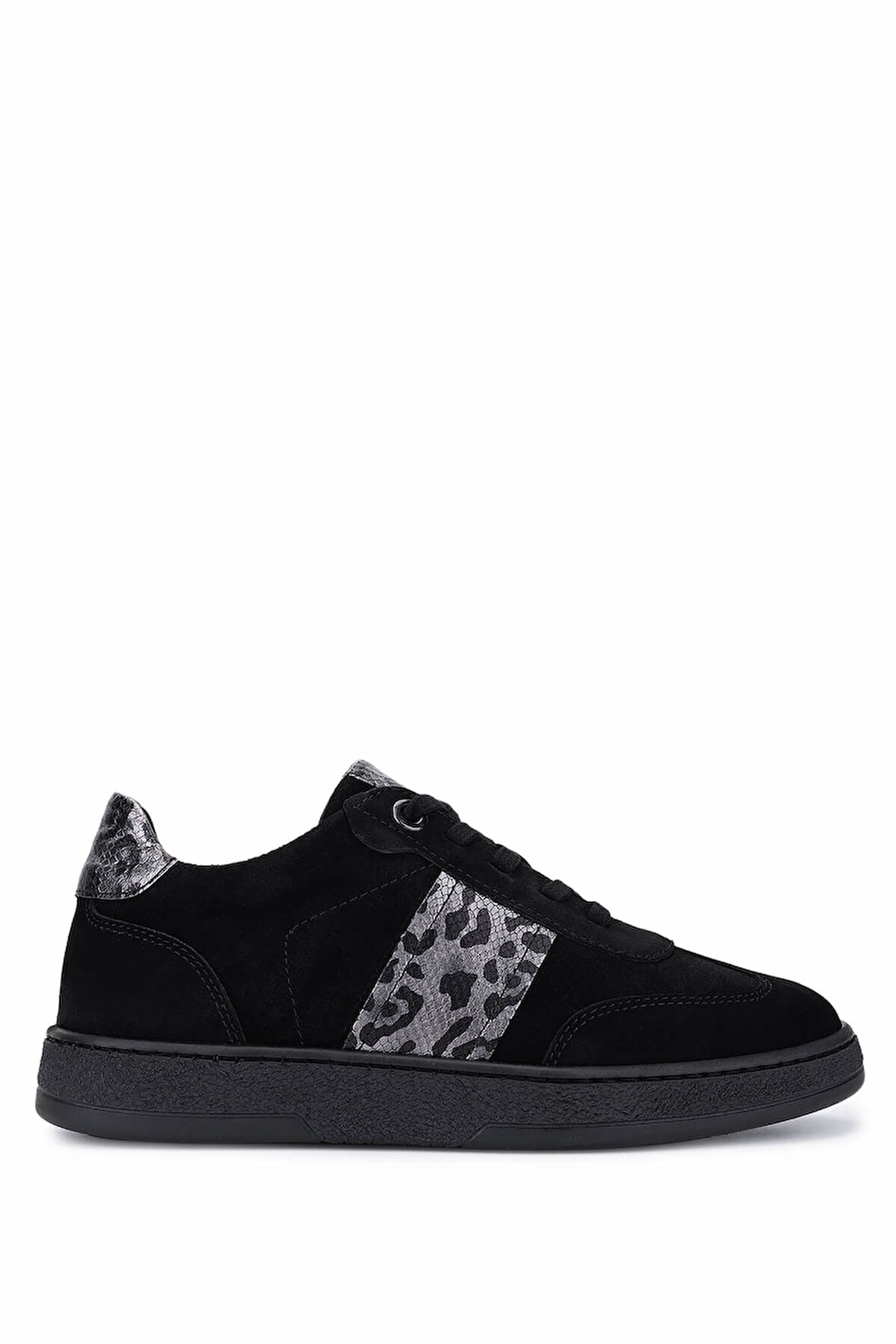 Tamer Tanca Kadın Hakiki Deri Siyah Sneakers & Spor Ayakkabı 849 210702 BN AYK SK25-26 SYH SUET/ANTRST YLN