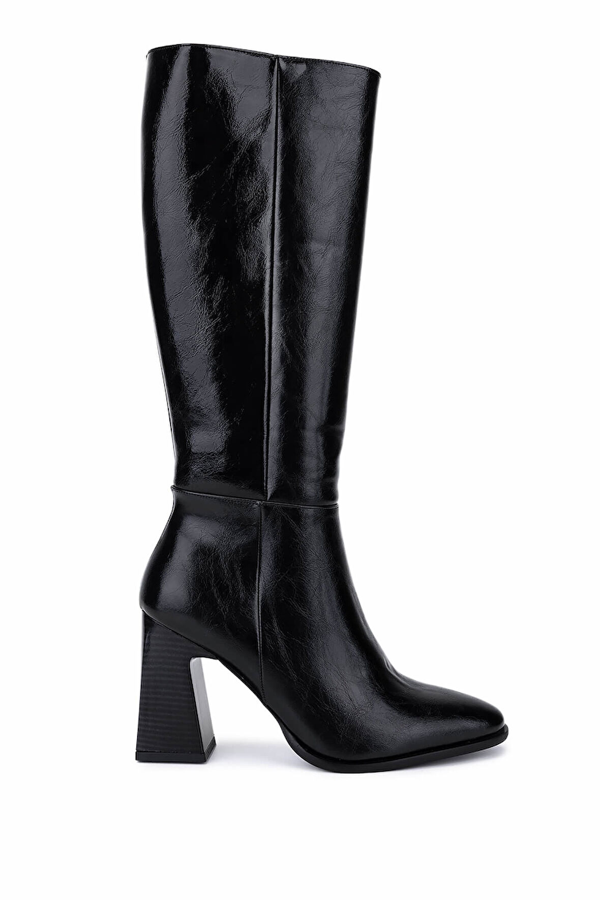 Tamer Tanca Kadın Suni Deri Siyah Deri Topuklu Çizme 891 1500 BN CZM SK25-26 SIYAH DR