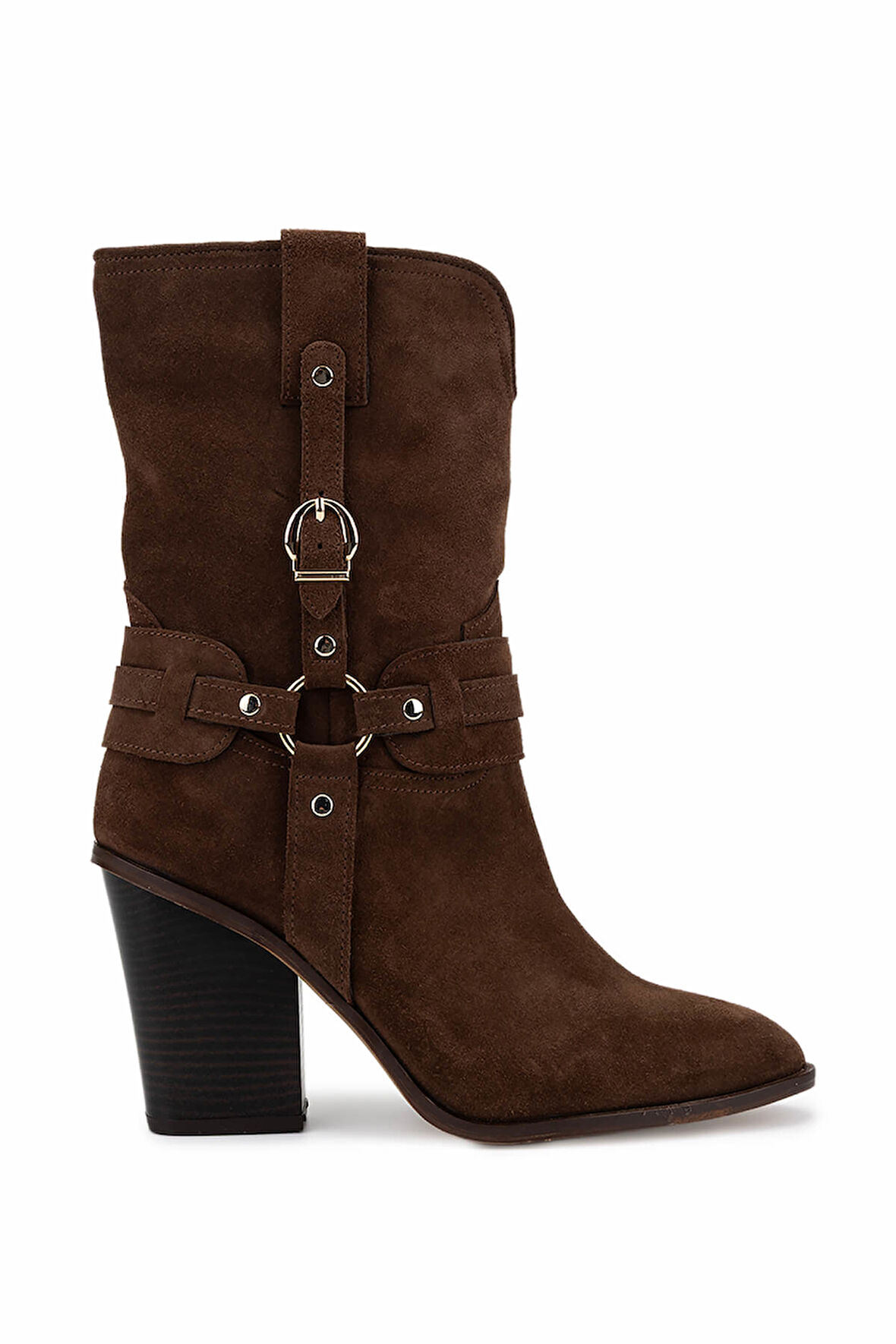 Tamer Tanca Kadın Hakiki Deri Kahverengi Topuklu Bot 1075 27225-2502 BN CZM SK25-26 SIGARO SUET