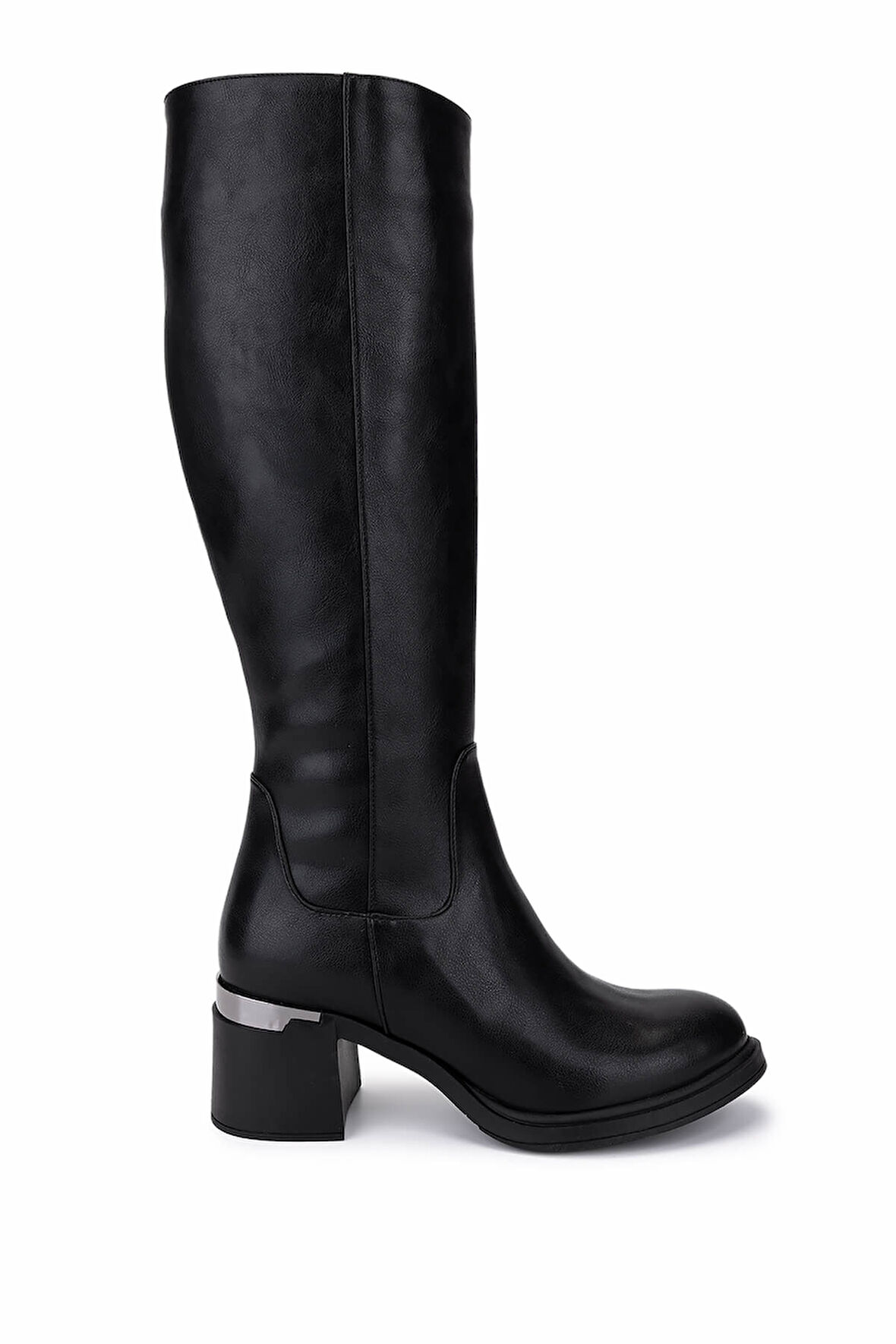 Tamer Tanca Kadın Suni Deri Siyah Topuklu Çizme 889 1424 BN CZM SK25-26 SIYAH