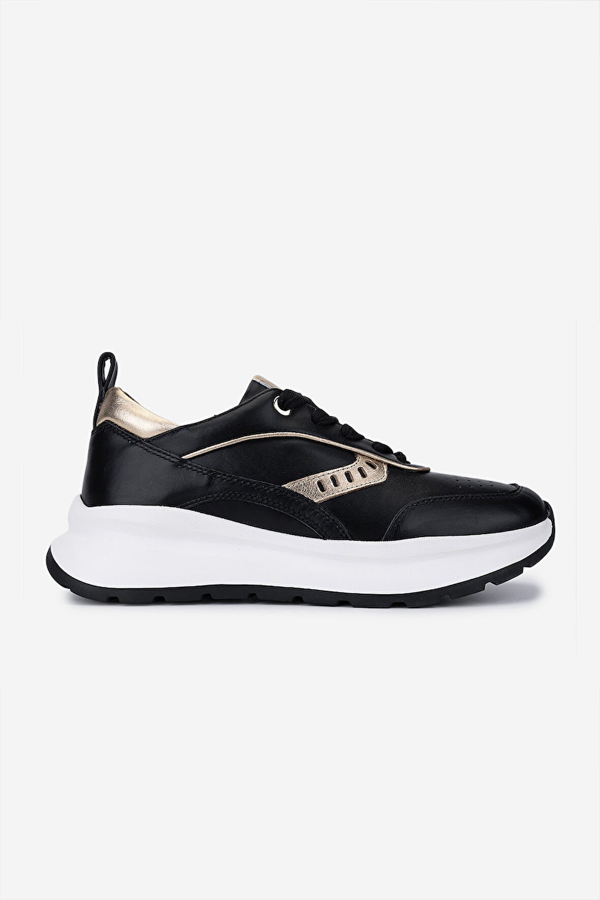 Valmenti Kadın Hakiki Deri Siyah Sneakers & Spor Ayakkabı 04 401 BN AYK SK25-26 SYH/LIGHT GOLD