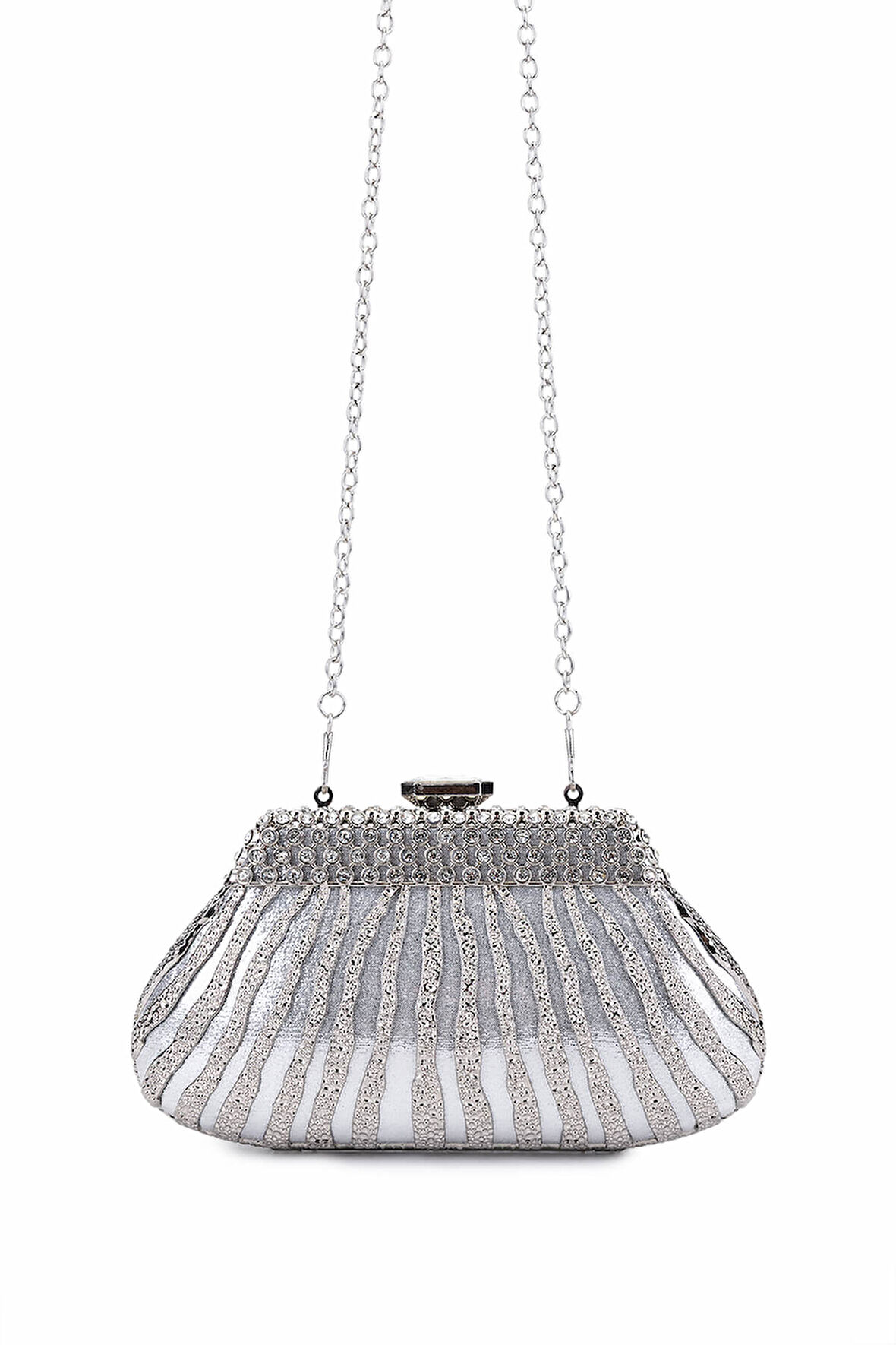 Tamer Tanca Kadın Vegan Gri Abiye Çanta 1083 035 BN CNT SK25-26 GUMUS