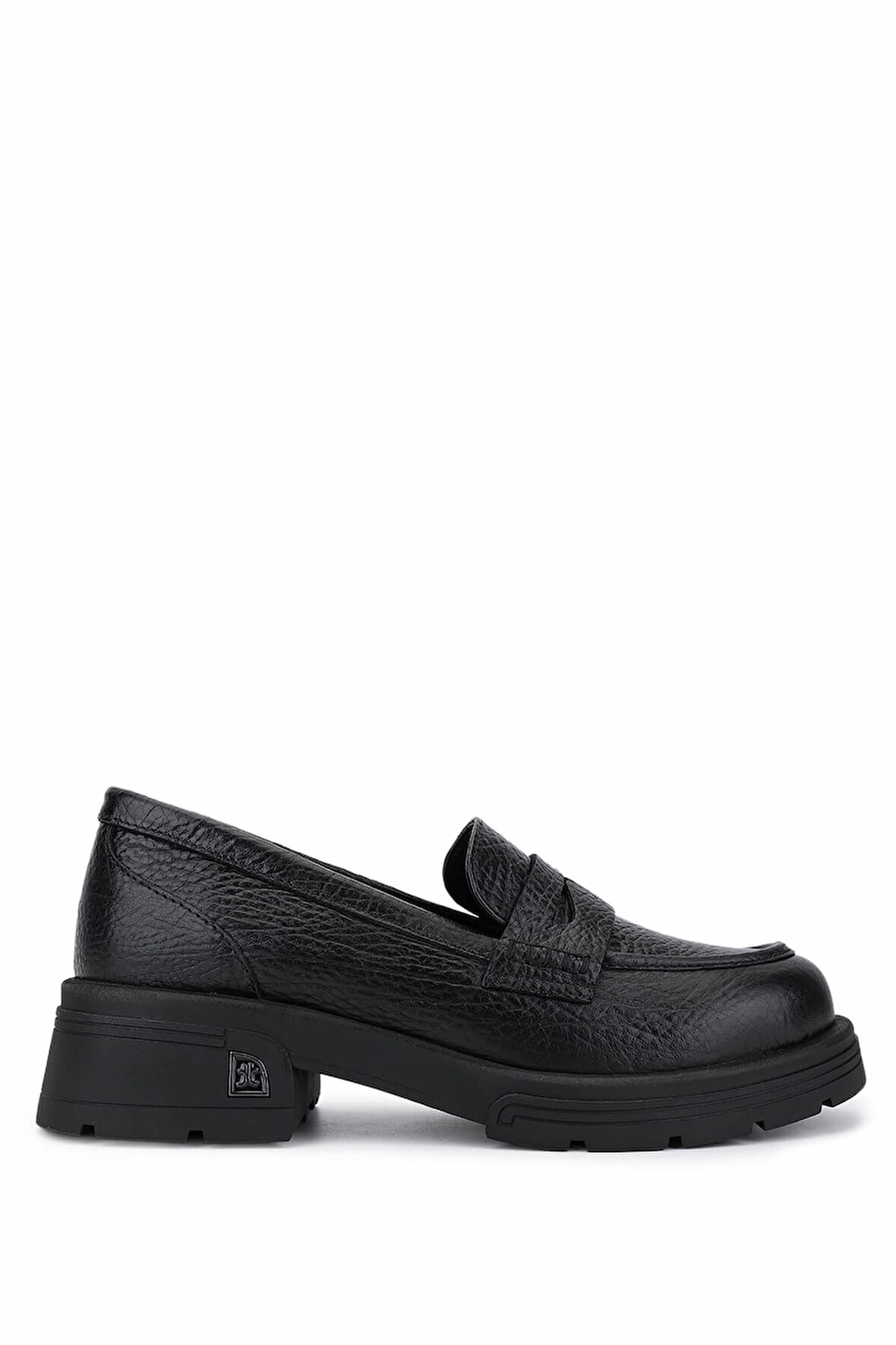 Tamer Tanca Kadın Hakiki Deri Siyah Jumbo Loafer Ayakkabı 33 25525 BN AYK SK25-26 SIYAH JUMBO