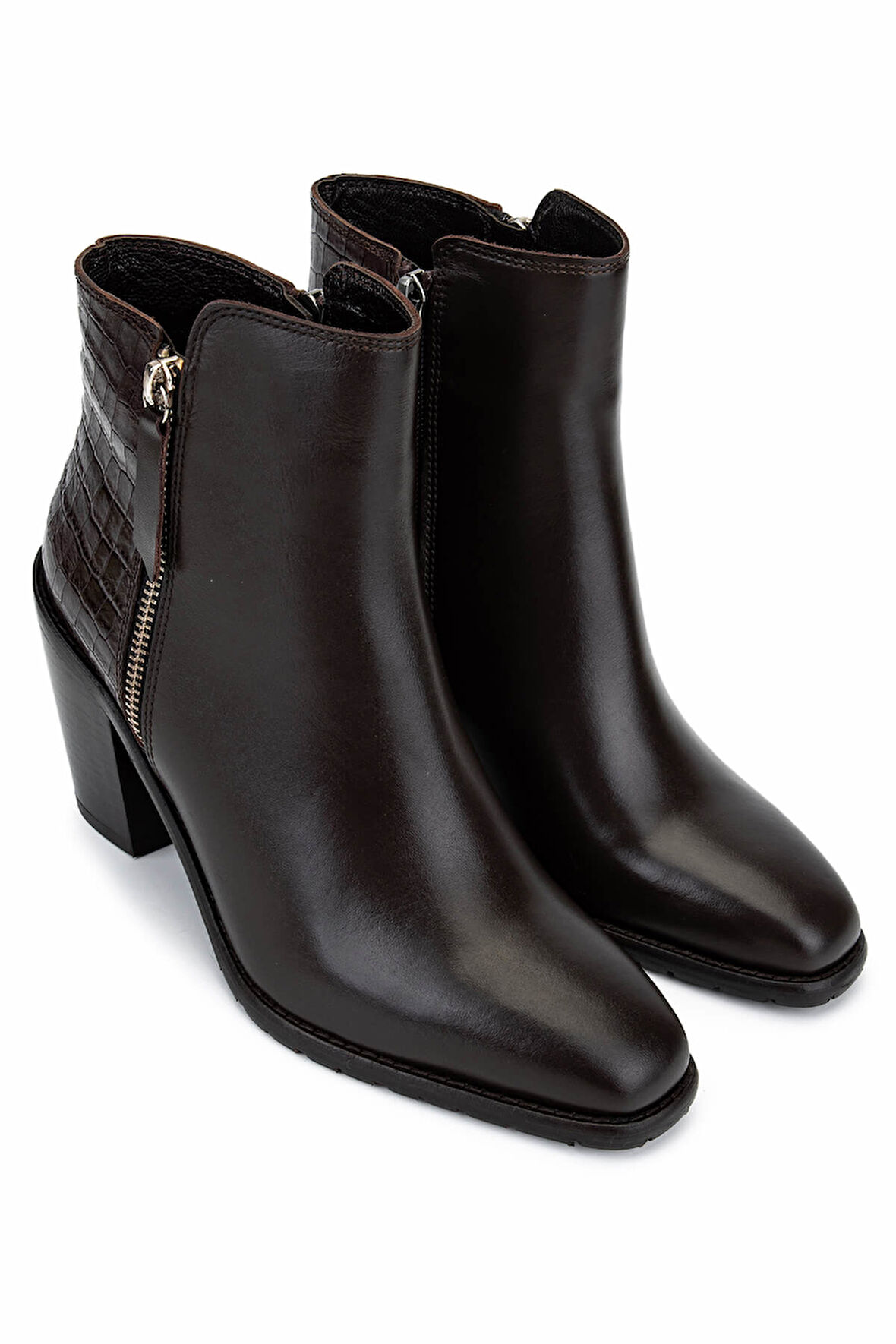 Tamer Tanca Kadın Hakiki Deri Kahverengi Klasik Bot 33 9515 BN BOT SK25-26 KAHVE DERI/KROKO