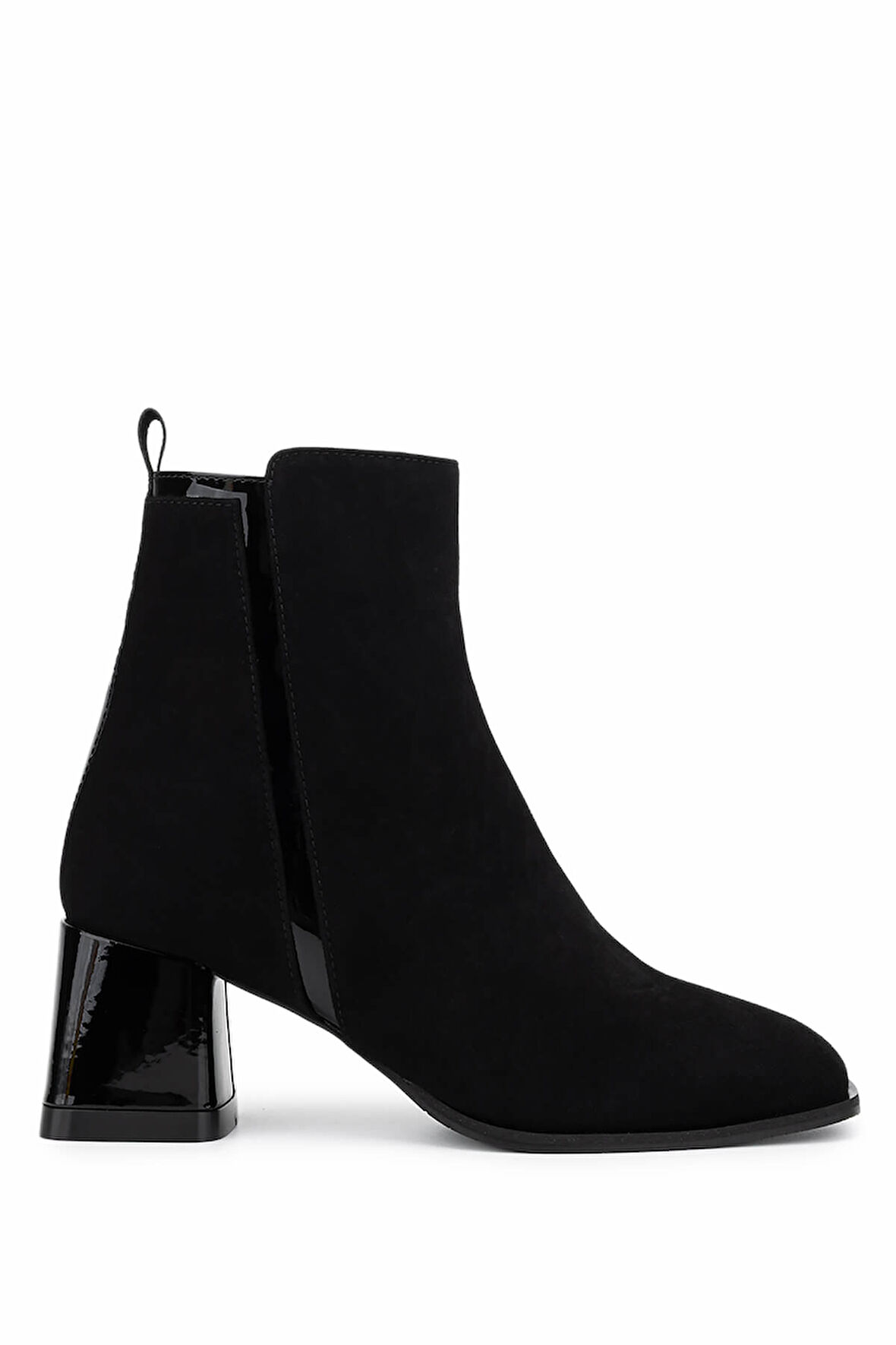 Tamer Tanca Kadın Hakiki Deri Siyah Süet Topuklu Bot 1130 1075 BN BOT SK25-26 SYH MTS SUET/RGN