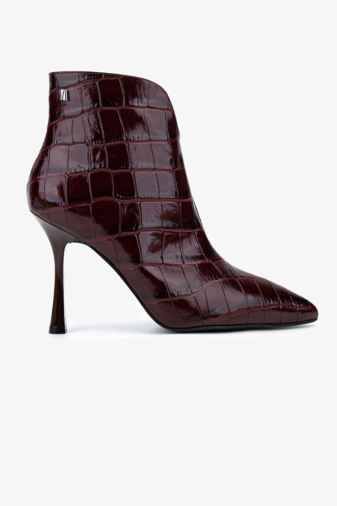 Valmenti Kadın Hakiki Deri Bordo Topuklu Bot 1096 9666 BN BOT SK25-26 BORDO KROKO