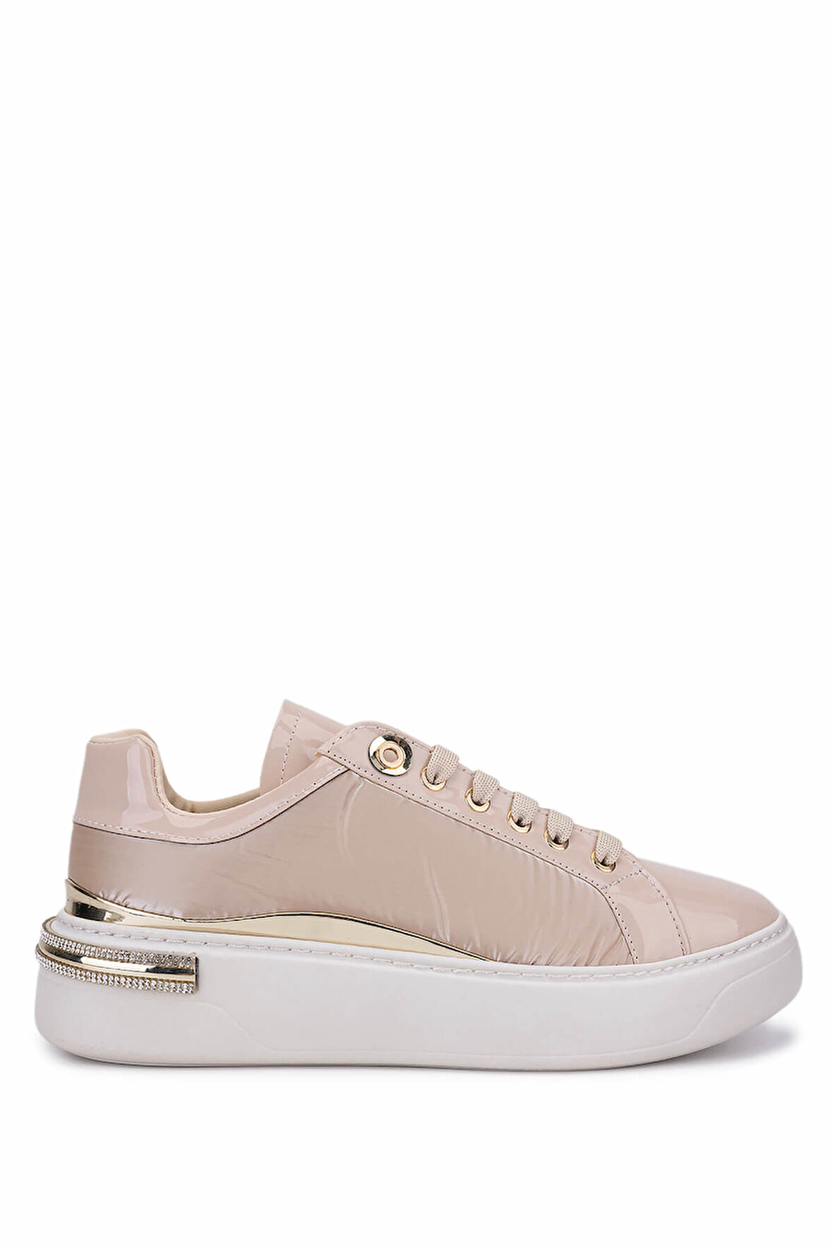 Tamer Tanca Kadın Suni Deri Bej Sneakers & Spor Ayakkabı 1065 2630 BN AYK SK25-26 BEJ