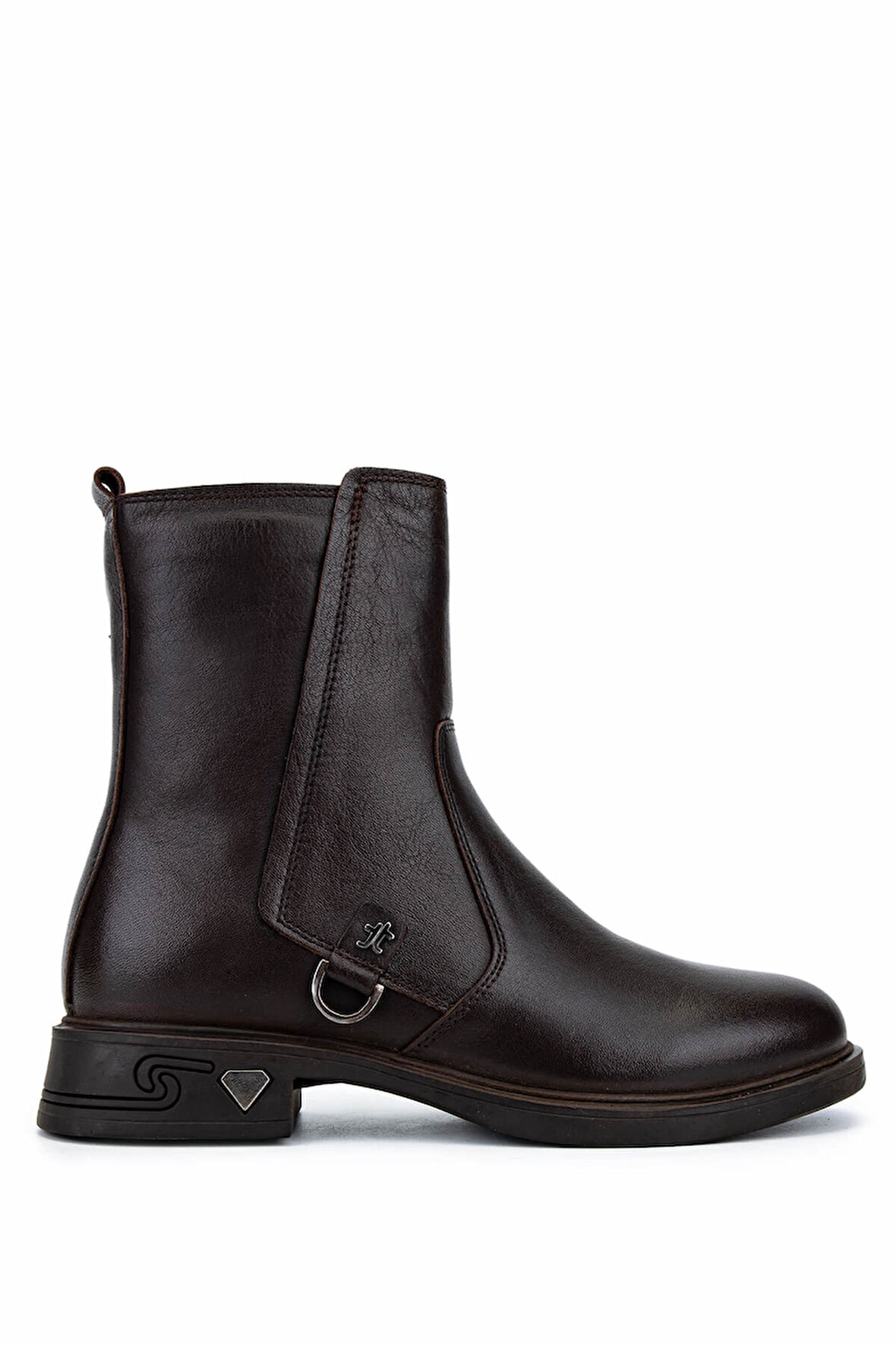 Tamer Tanca Kadın Hakiki Deri Kahverengi Topuklu Bot 1065 3450 BN BOT SK25-26 KAHVE DR