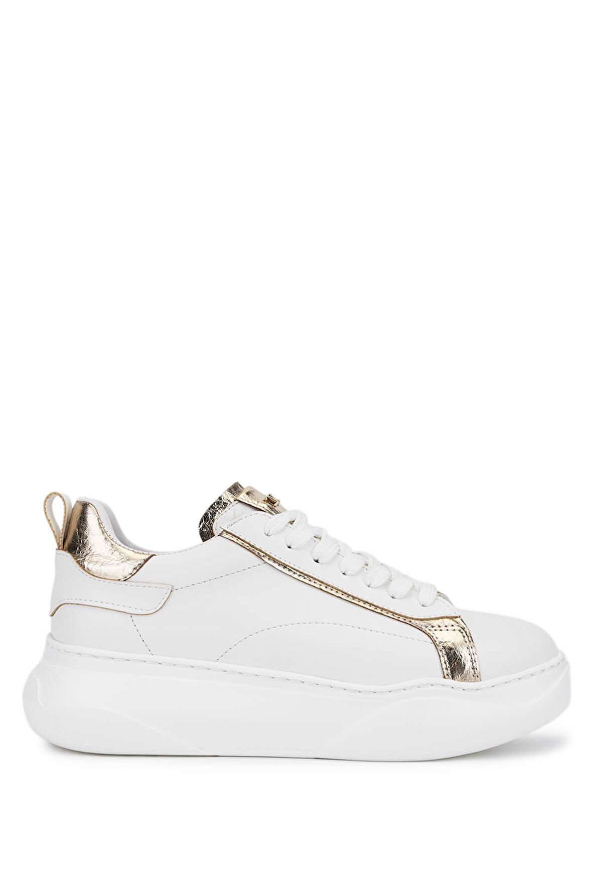 Tamer Tanca Kadın Suni Deri Beyaz Sneakers & Spor Ayakkabı 1009 2200 BN AYK SK25-26 BEYAZ/DORE