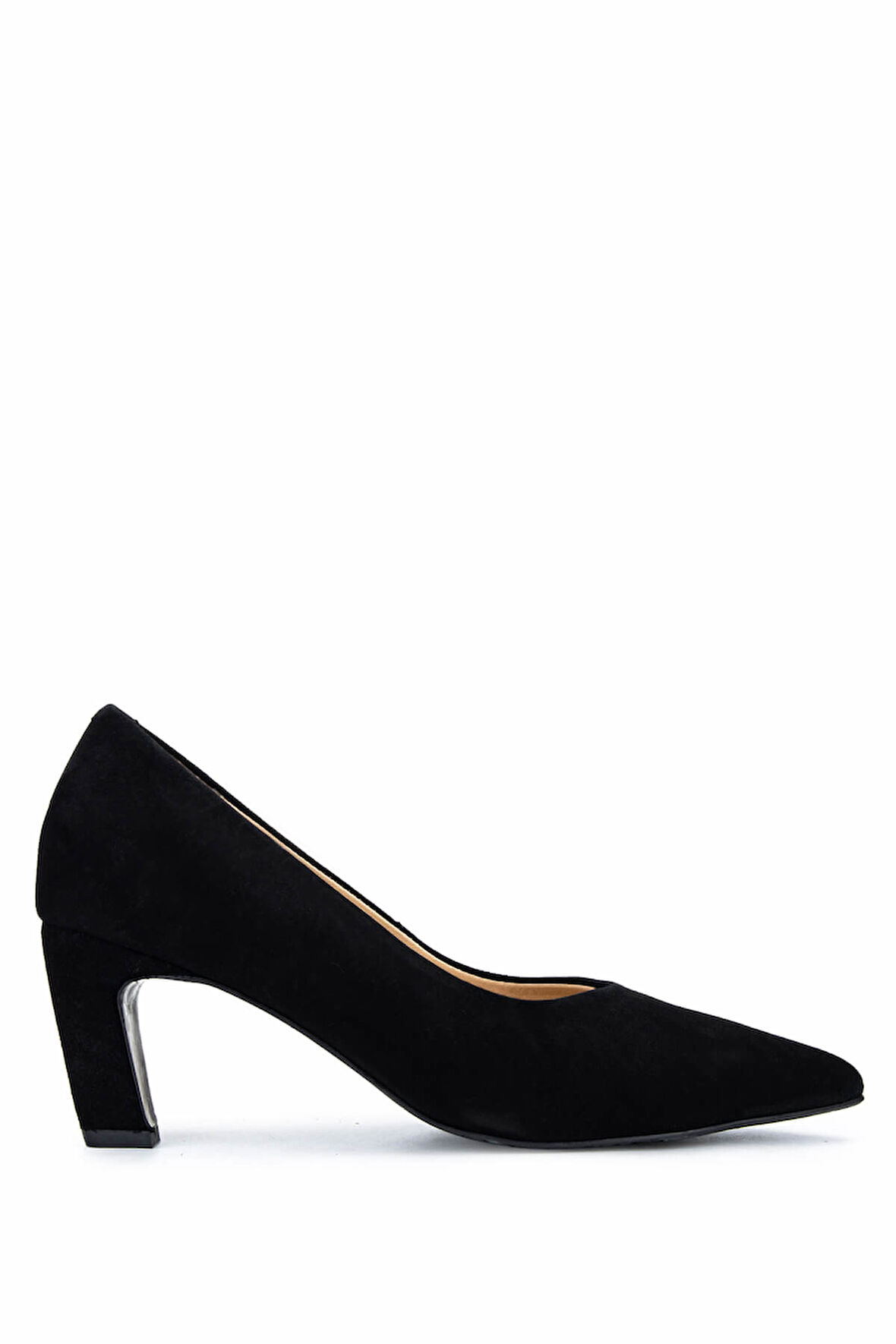 Tamer Tanca Kadın Hakiki Deri Siyah Süet Topuklu Ayakkabı 594 6308 BN AYK SK25-26 SIYAH SUET