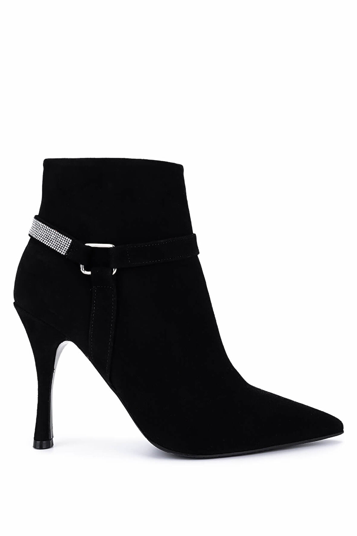 Tamer Tanca Kadın Hakiki Deri Siyah Süet Topuklu Bot 594 5417 BN BOT SK25-26 SYH MTS SUET