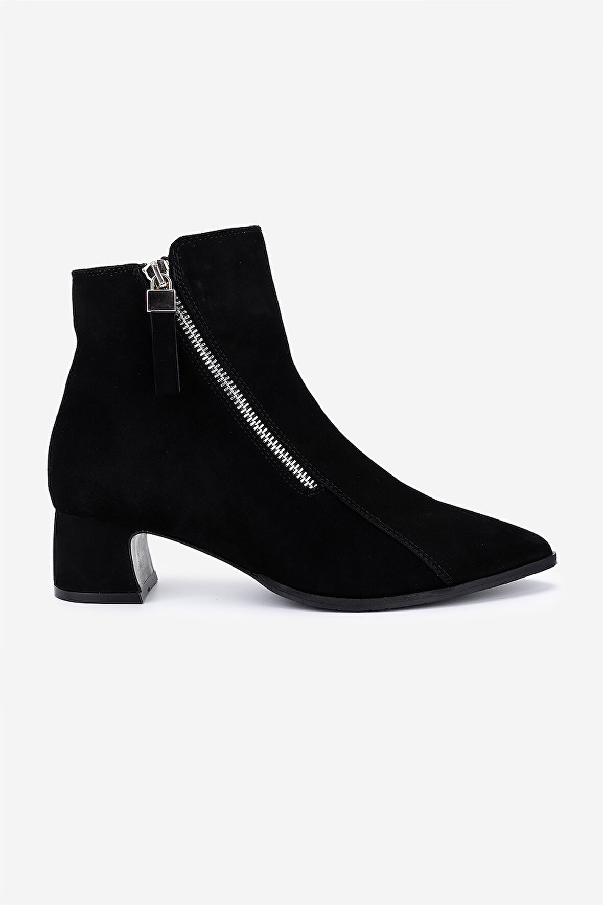 Valmenti Kadın Hakiki Deri Siyah Süet Topuklu Bot 51 8044 BN BOT SK25-26 SIYAH SUET