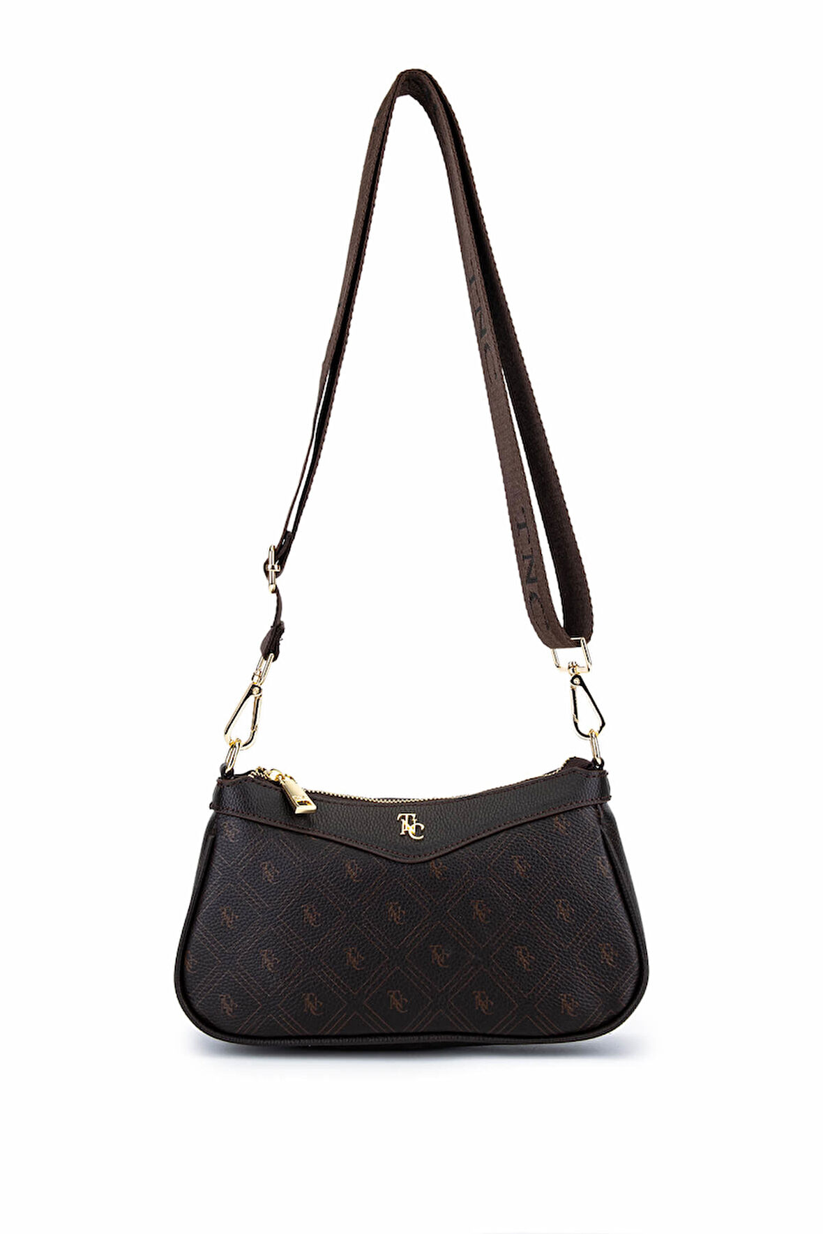 Tamer Tanca Kadın Suni Deri Kahverengi Desen Postacı Çanta 743 2339 BN CNT SK25-26 KAHVE GFRJ