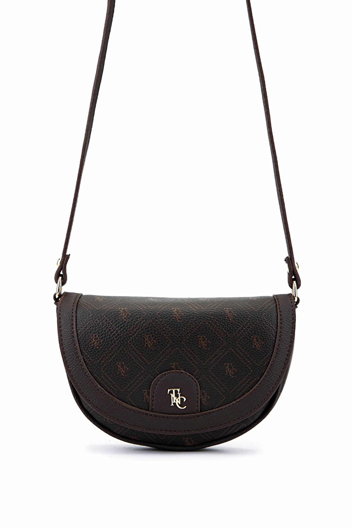 Tamer Tanca Kadın Suni Deri Kahverengi Desen Postacı Çanta 743 2338 BN CNT SK25-26 KAHVE GFRJ