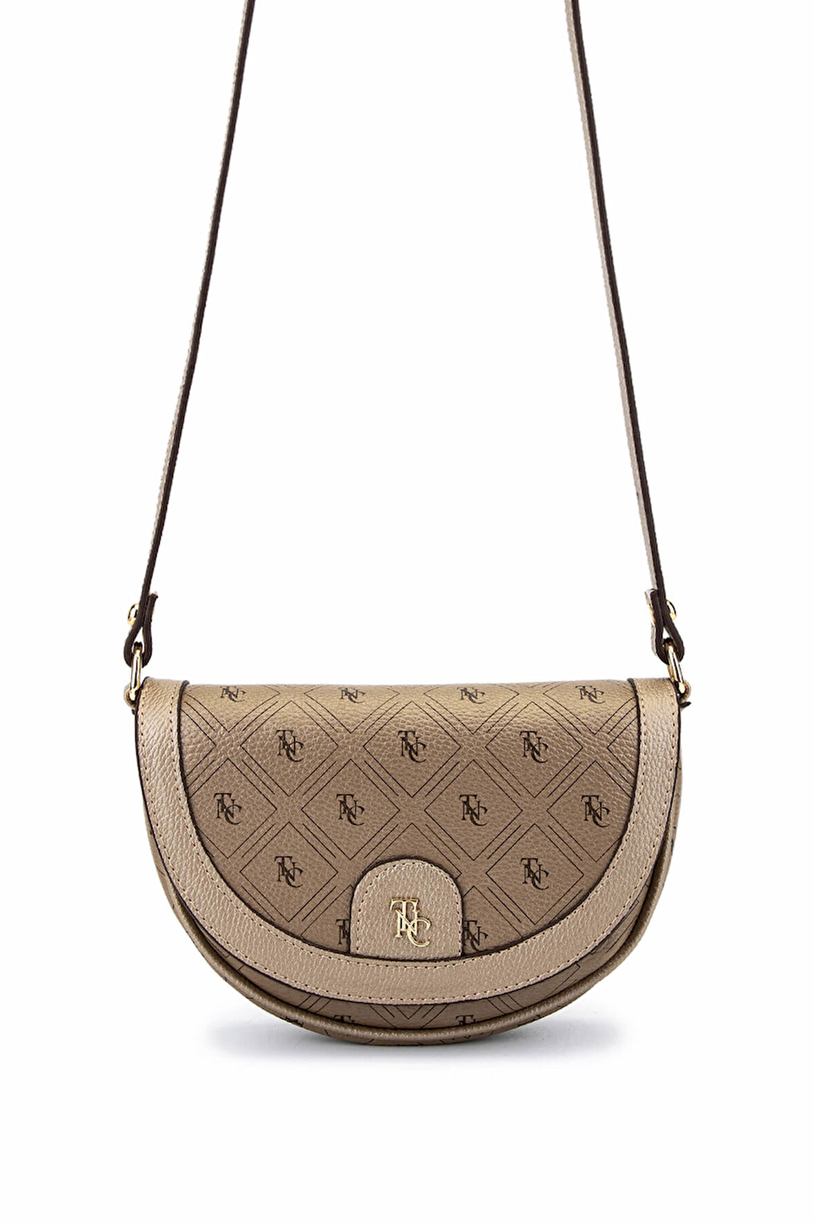 Tamer Tanca Kadın Suni Deri Altın Desen Postacı Çanta 743 2338 BN CNT SK25-26 ALTIN GFRJ