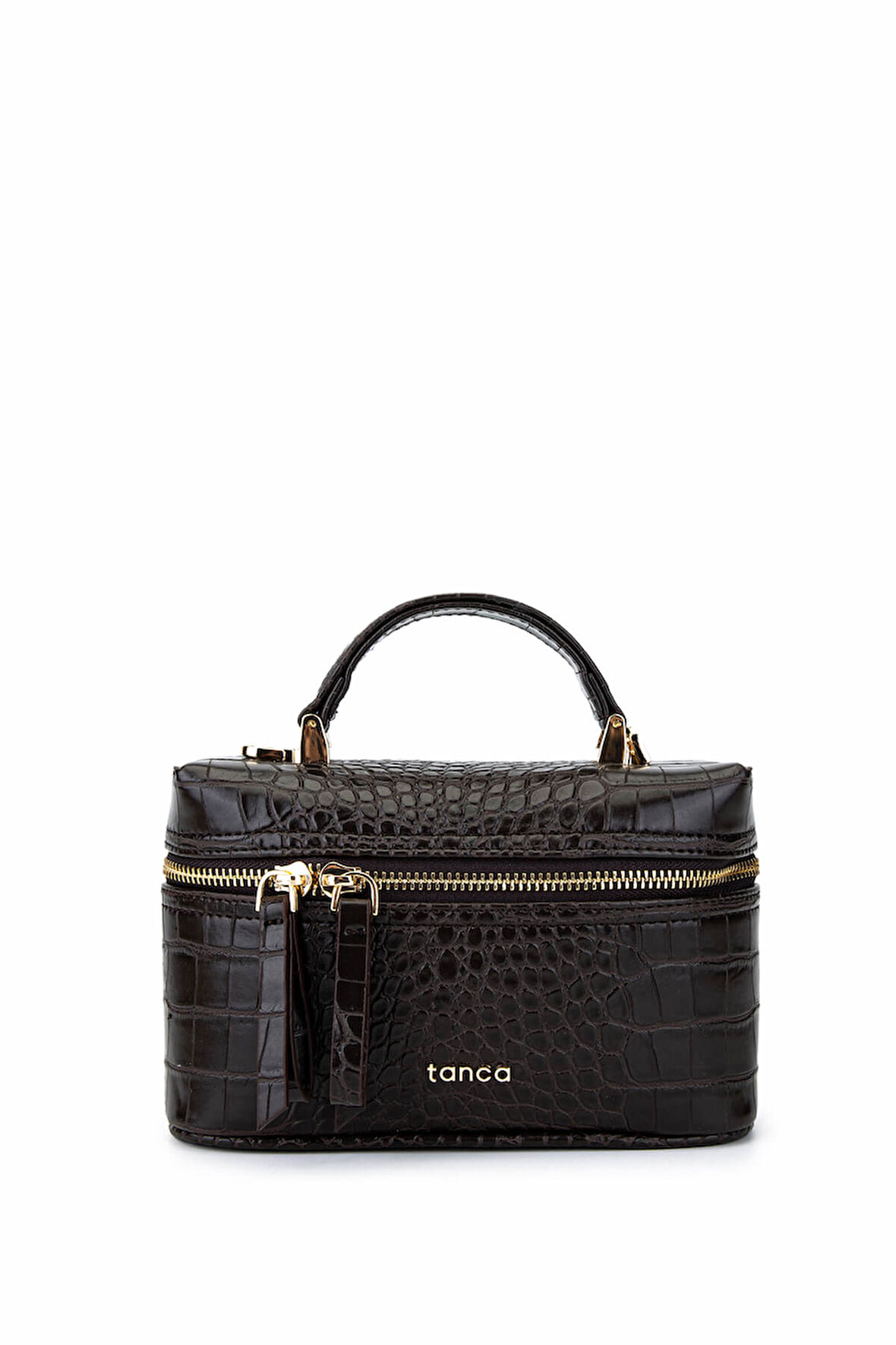 Tamer Tanca Kadın Suni Deri Kahverengi El Çantası 1178 4005 BN CNT SK25-26 ACI KAHVE KROKO