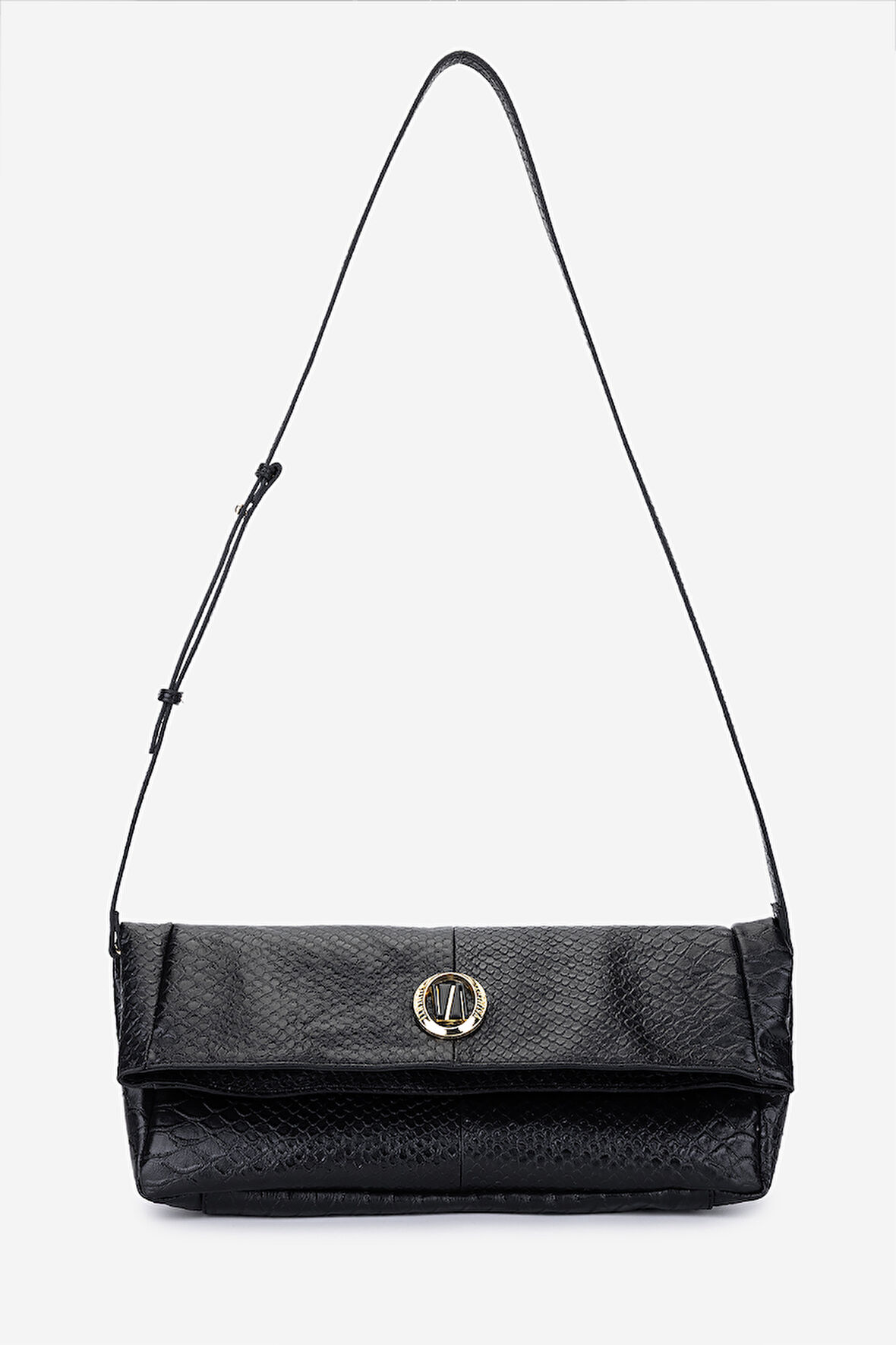 Valmenti Kadın Suni Deri Siyah Yılan Omuz Çanta 1178 4008 BN CNT SK25-26 SYH YLN BSK