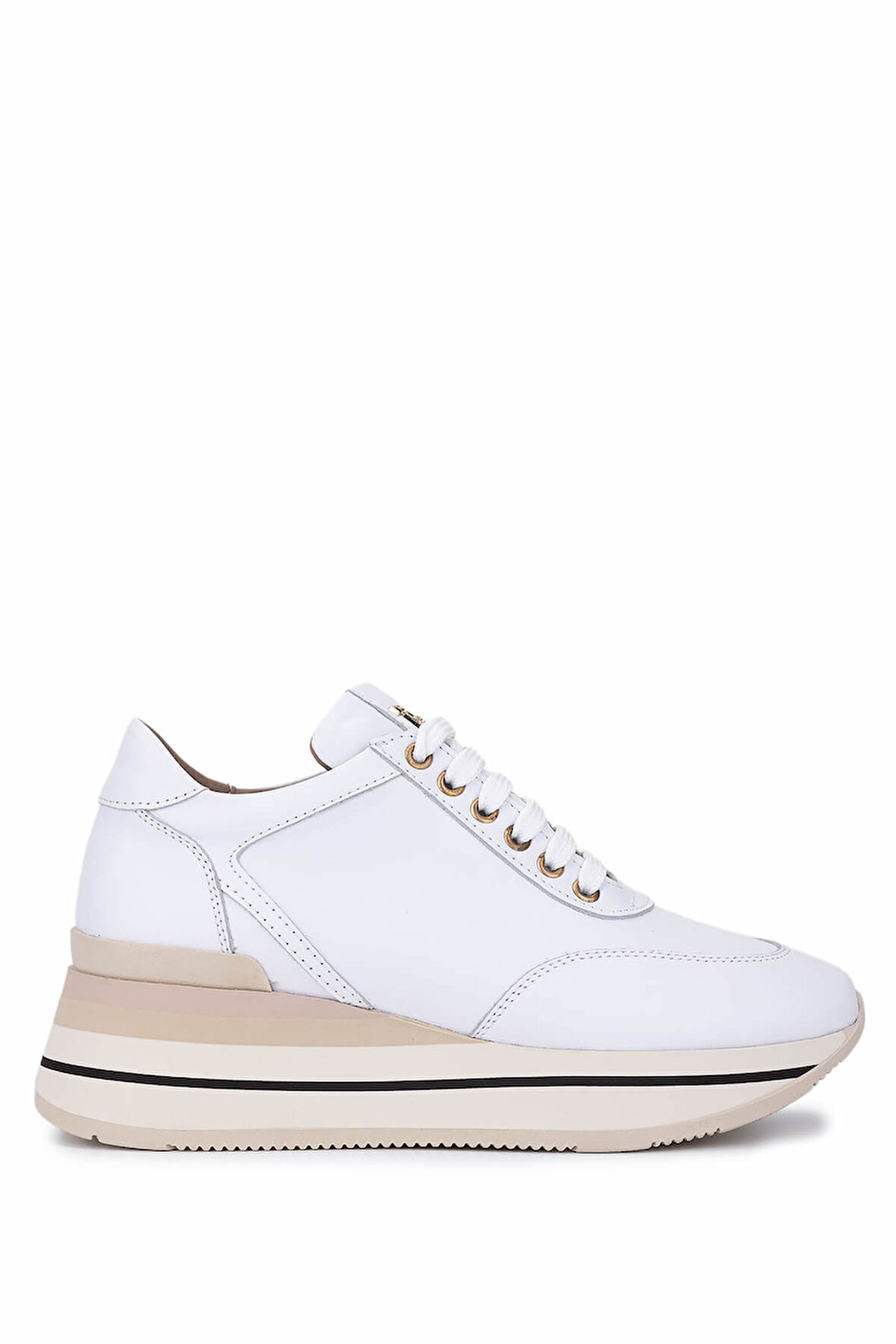 Tamer Tanca Kadın Hakiki Deri Sneakers & Spor Ayakkabı 923 1200 BN AYK Y25 BEYAZ DR/KREM