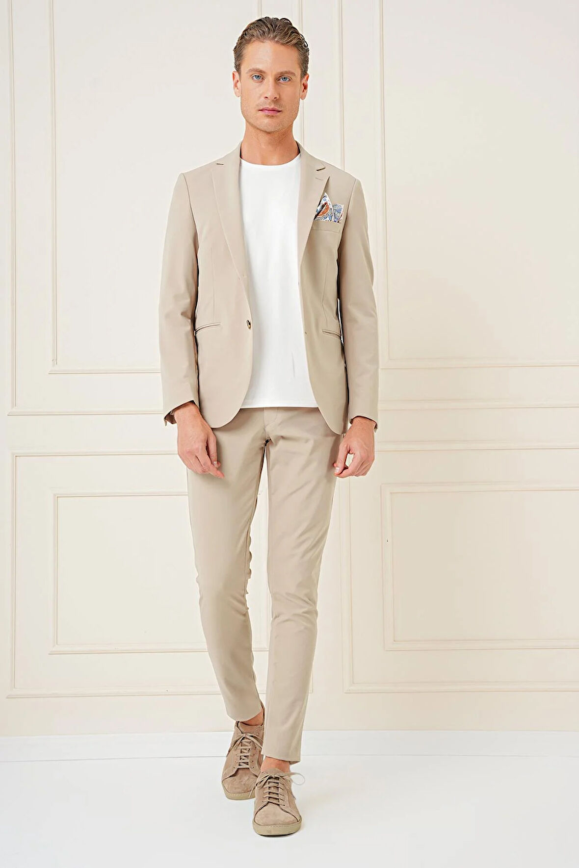 C 680 Slim Fit Bej Spor Ceket