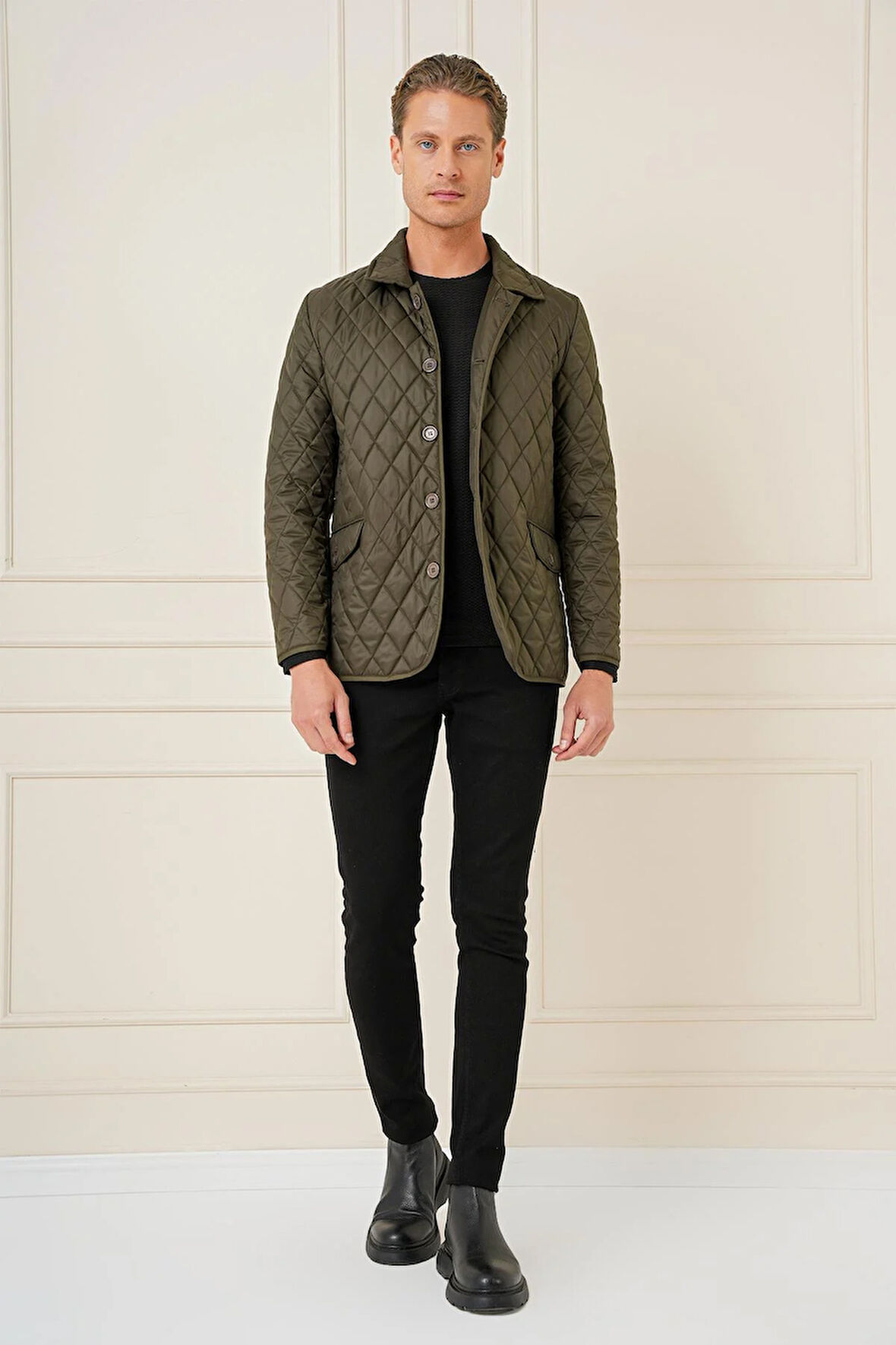 KA 081 Slim Fit Haki Spor Kaban