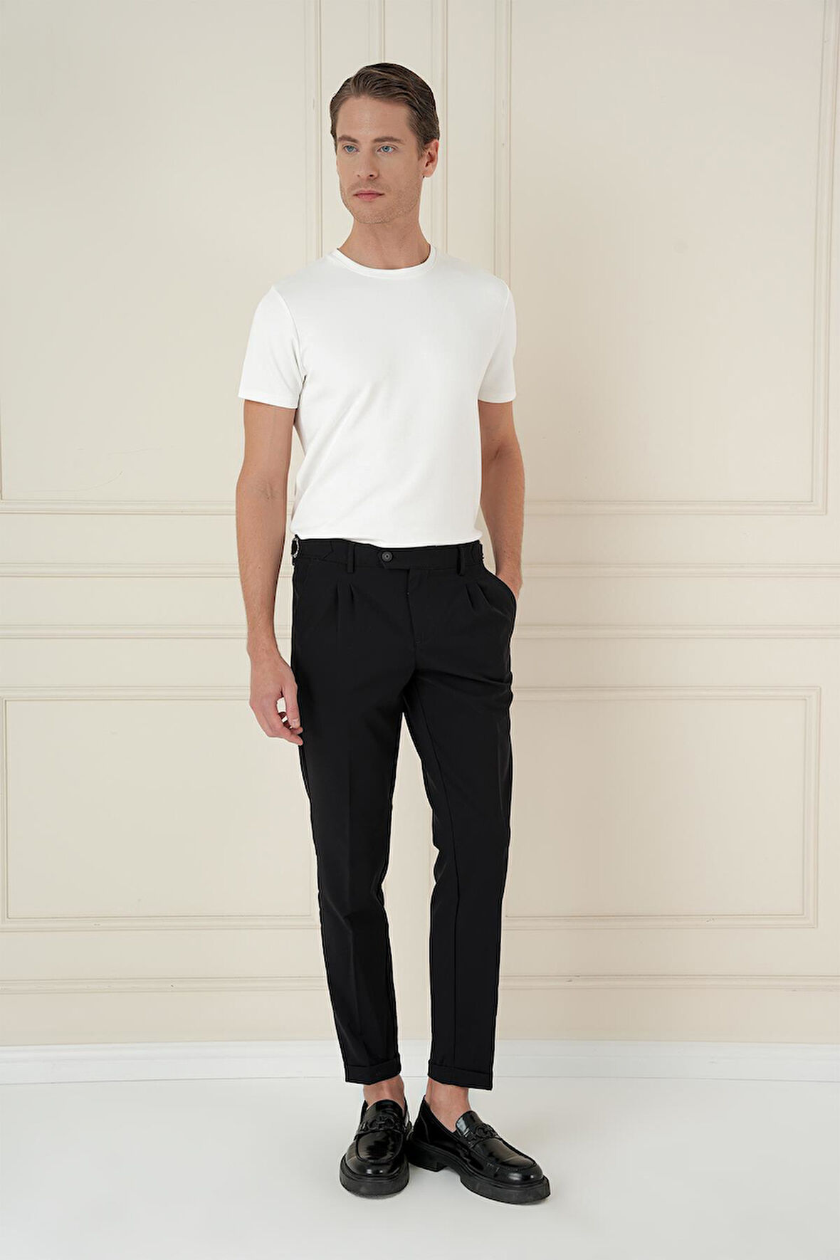 P 1162 Slim Fit Siyah Klasik Pantolon